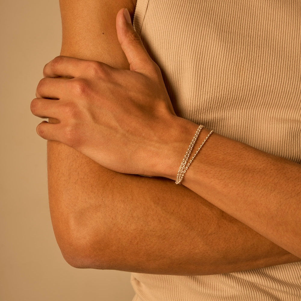 Bracelet chaîne forçat argent - triple tour