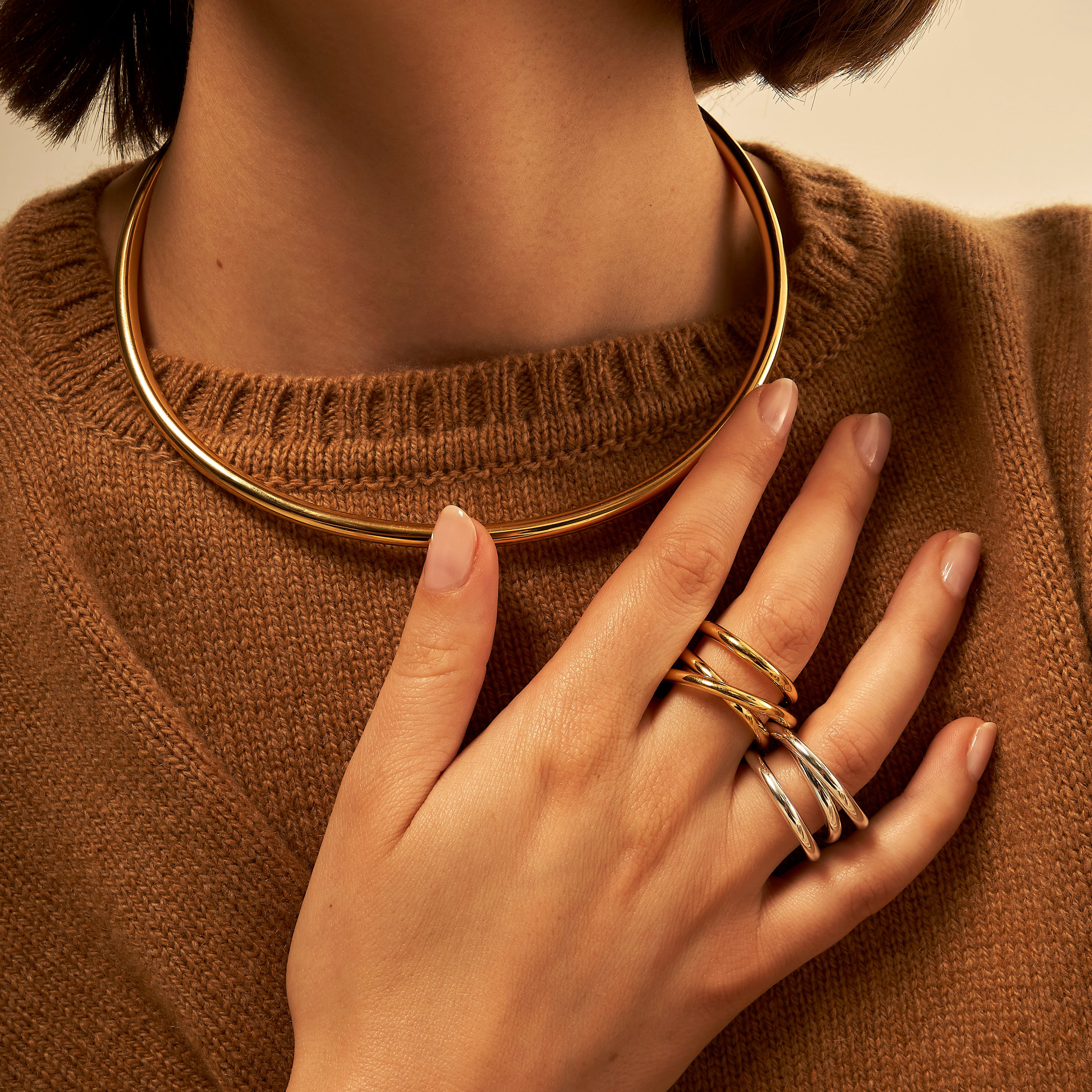 Bague triple spirale or jaune 3.0