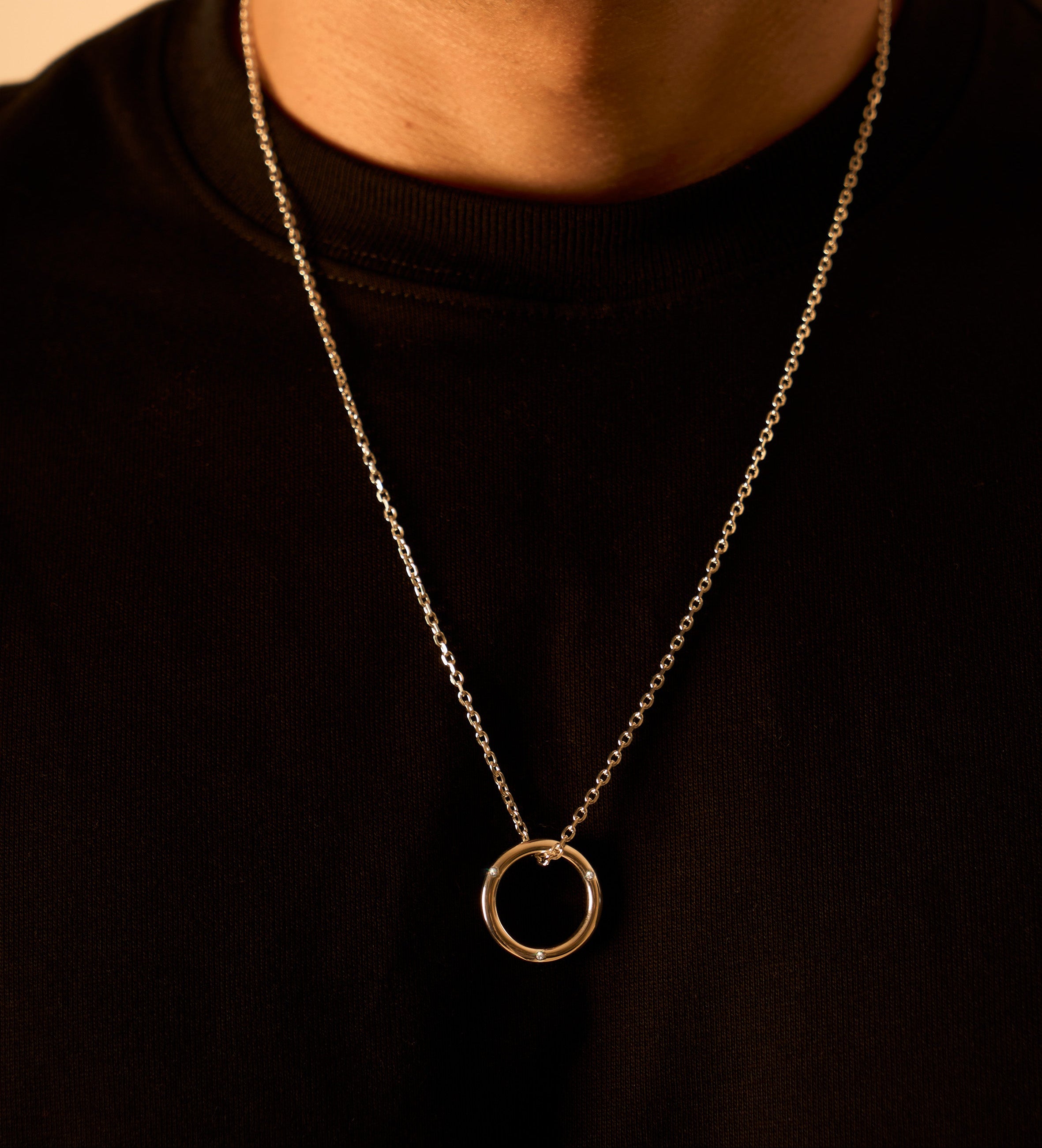 Pendentif anneau 3.0 argent et diamant