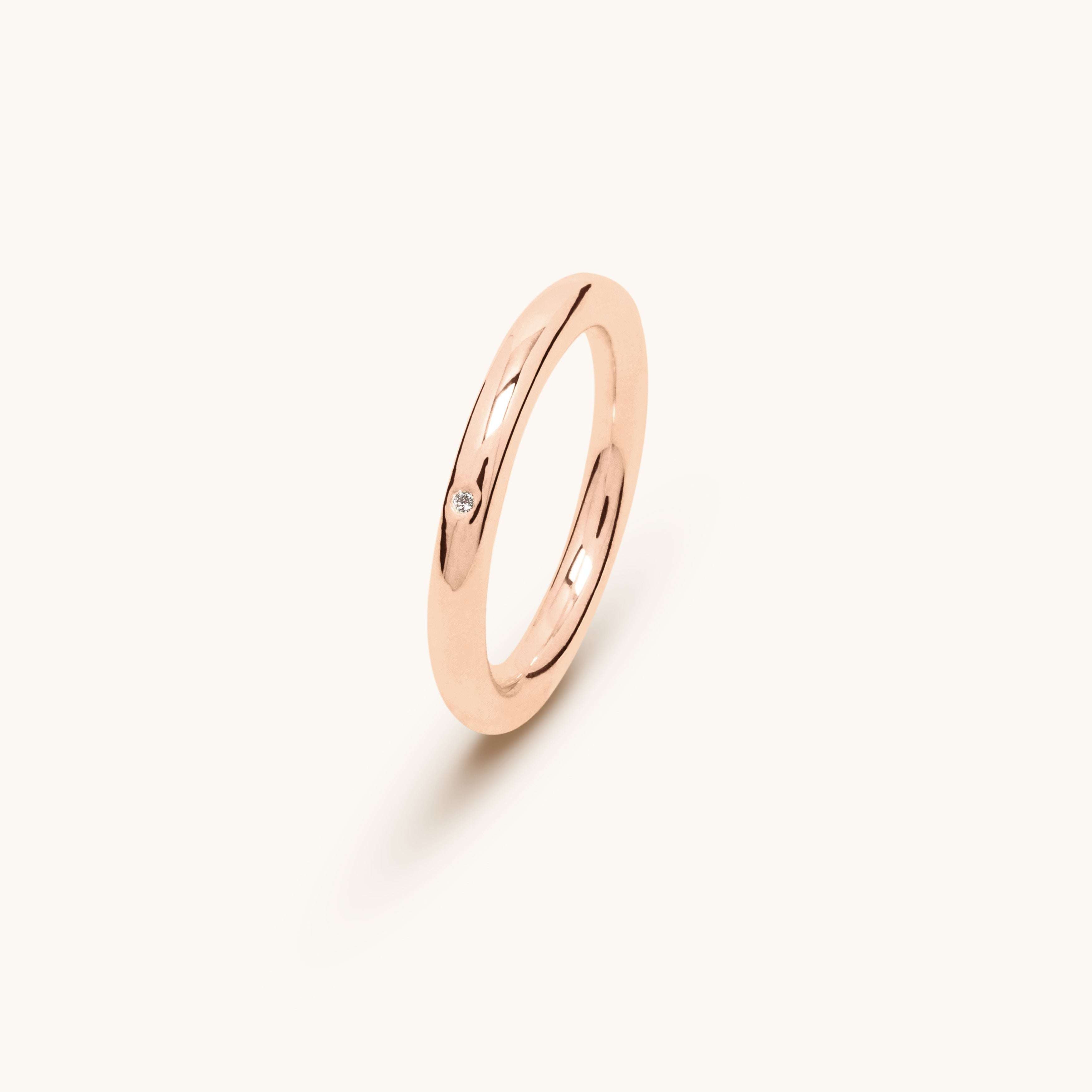 Anneau or rose 18 carats et diamant 3.0