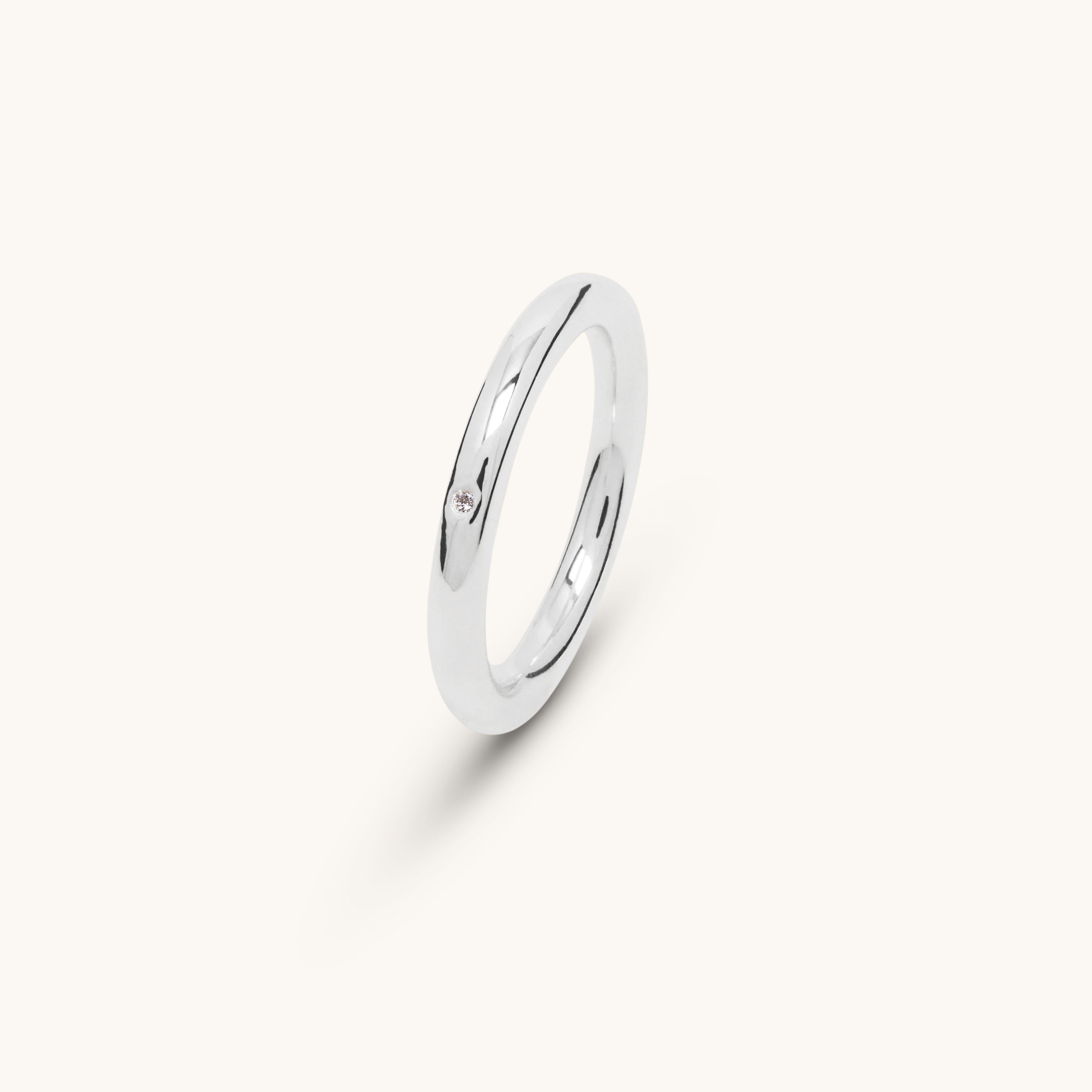 Silver and diamond ring 3.0