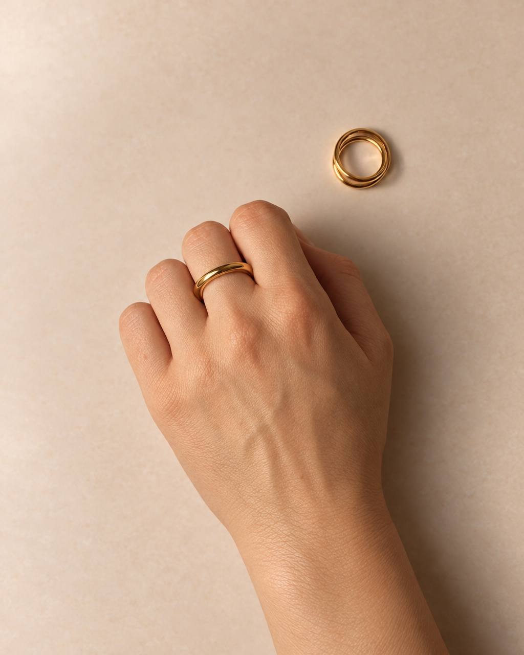 Vermeil triple spiral ring 3.0