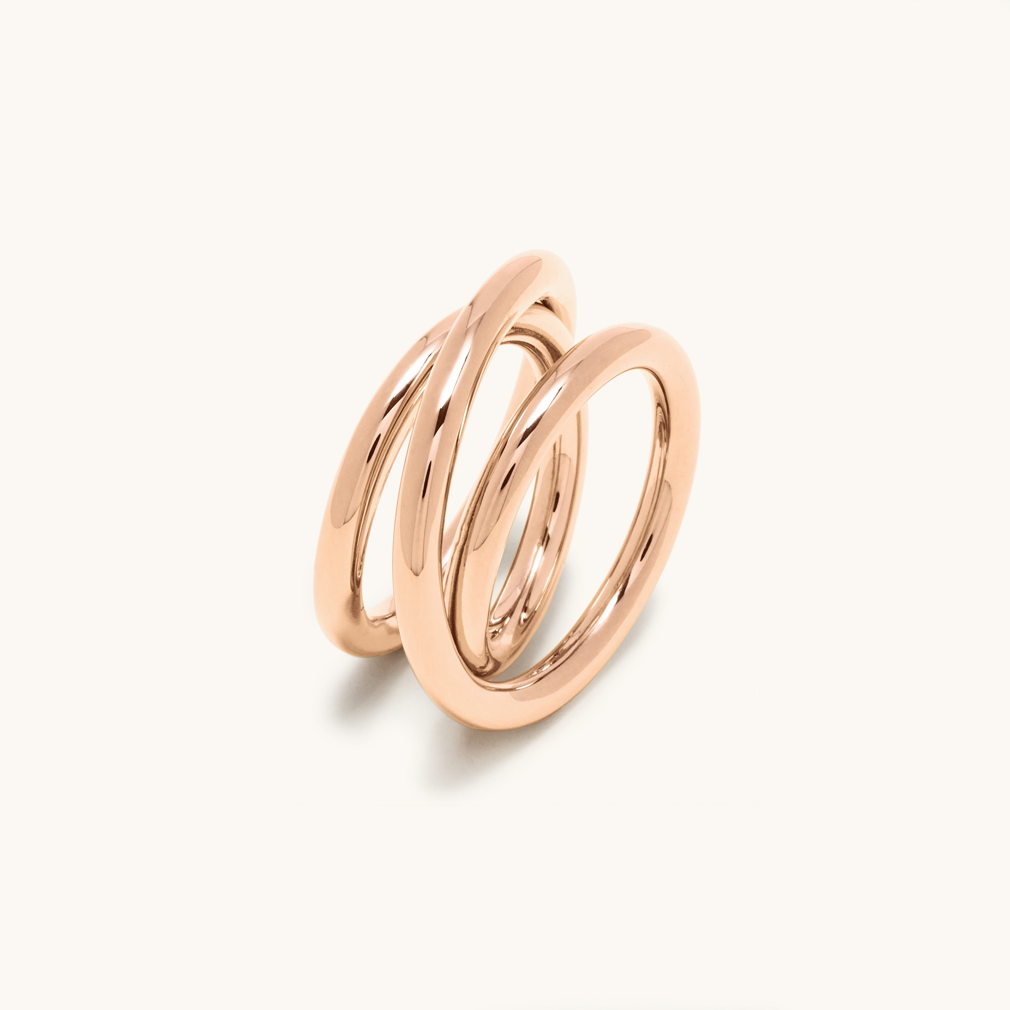 Triple spiral rose gold ring 3.0