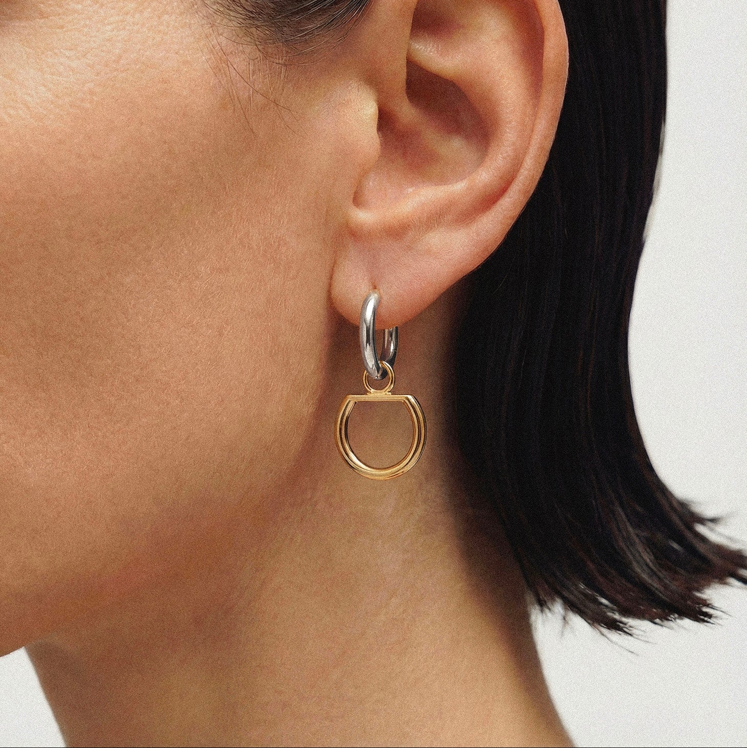 Mini gousset bicolore | Boucle d'oreille