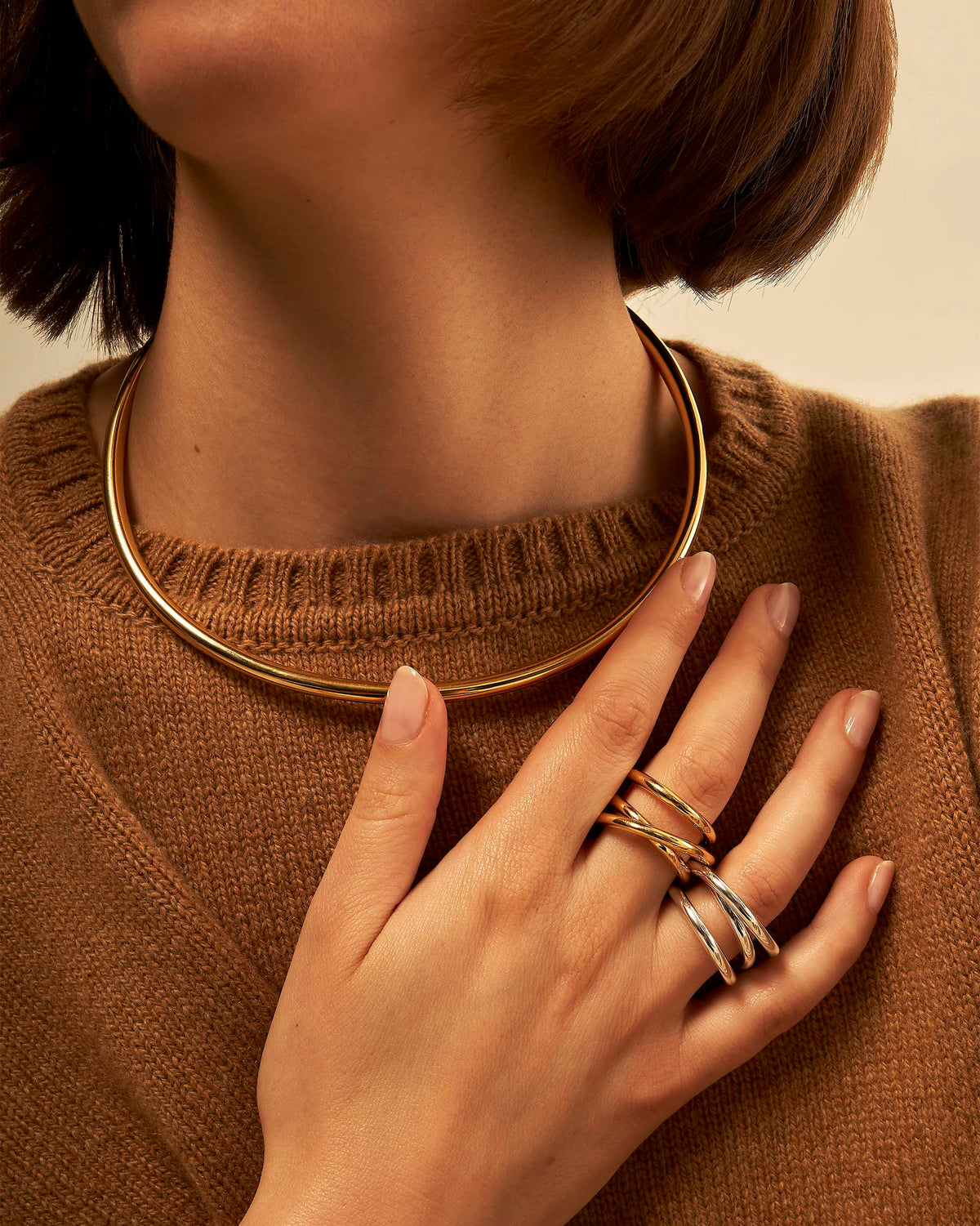 Neck bangle 5.0 vermeil