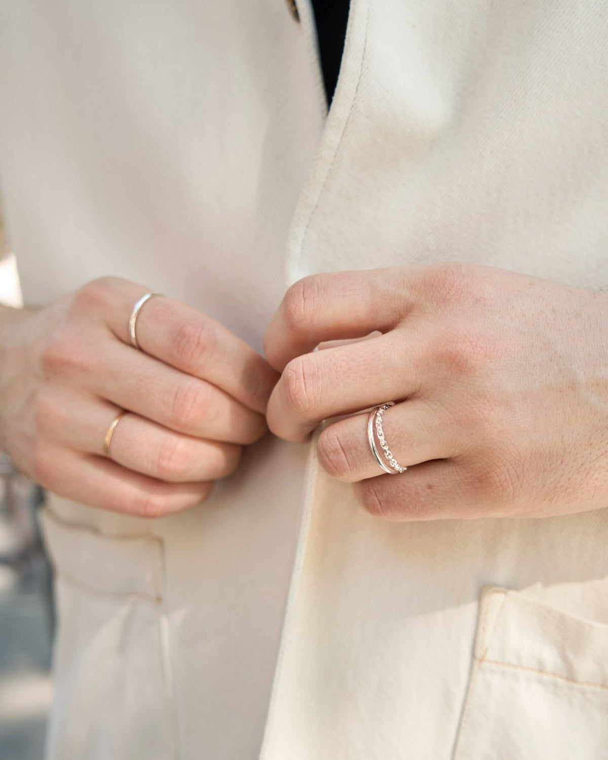 Chain ring - sterling silver