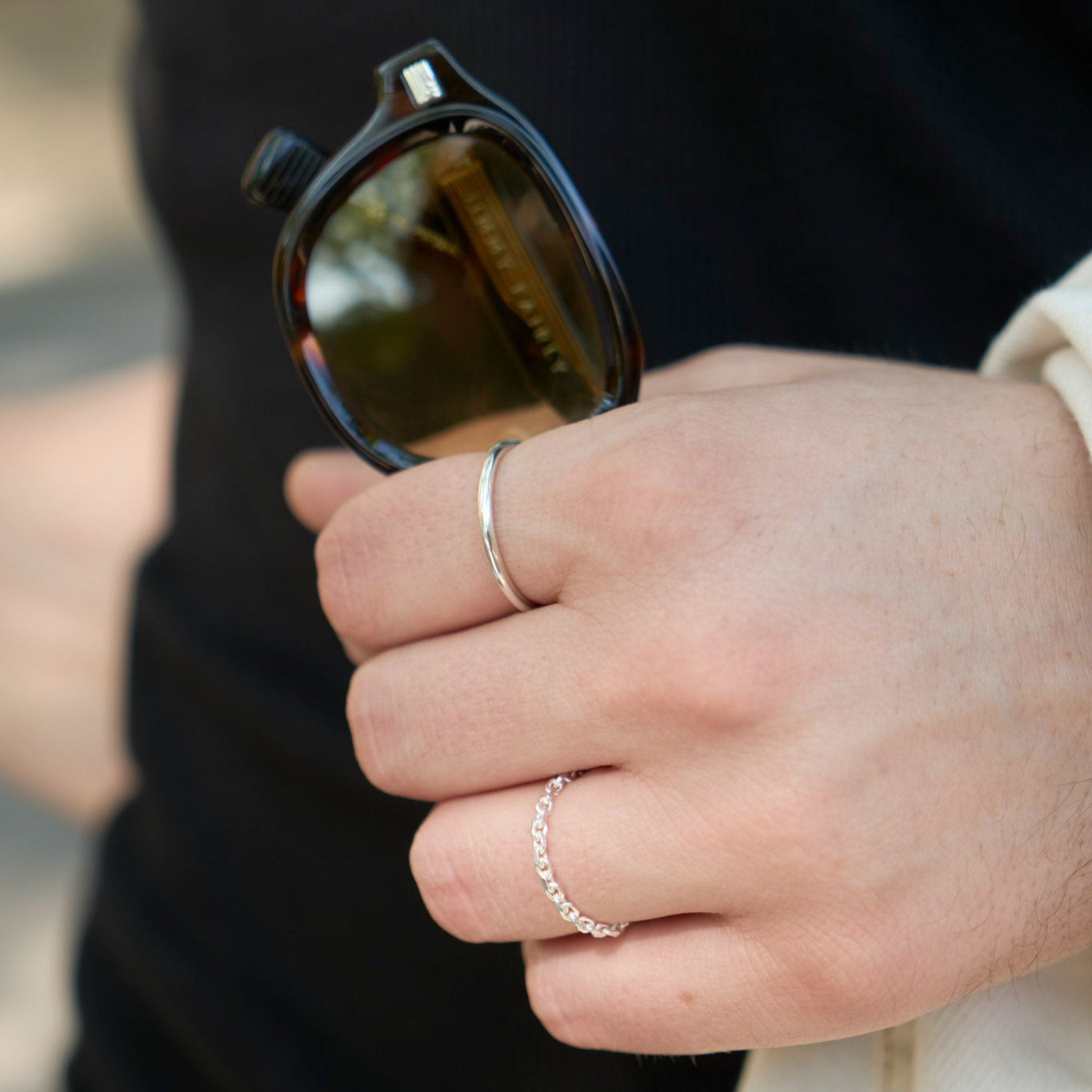 Bague chaîne argent