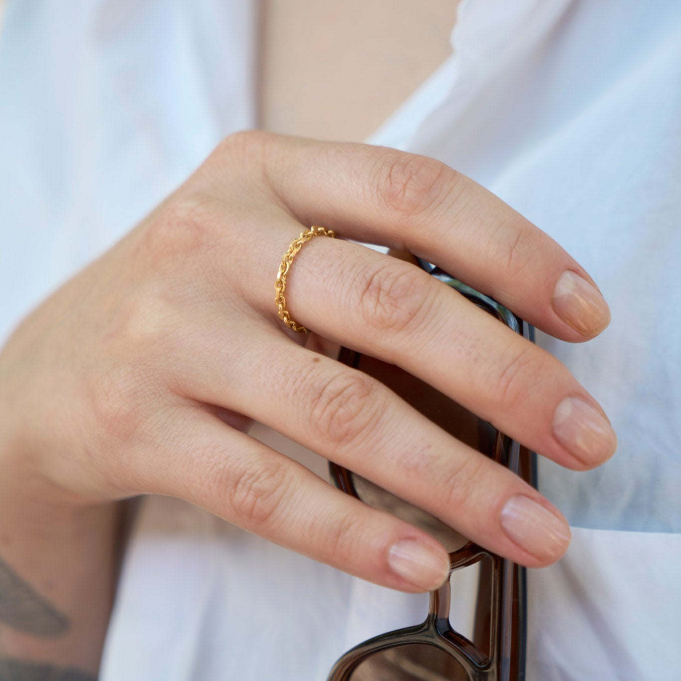 Chain ring - gold vermeil