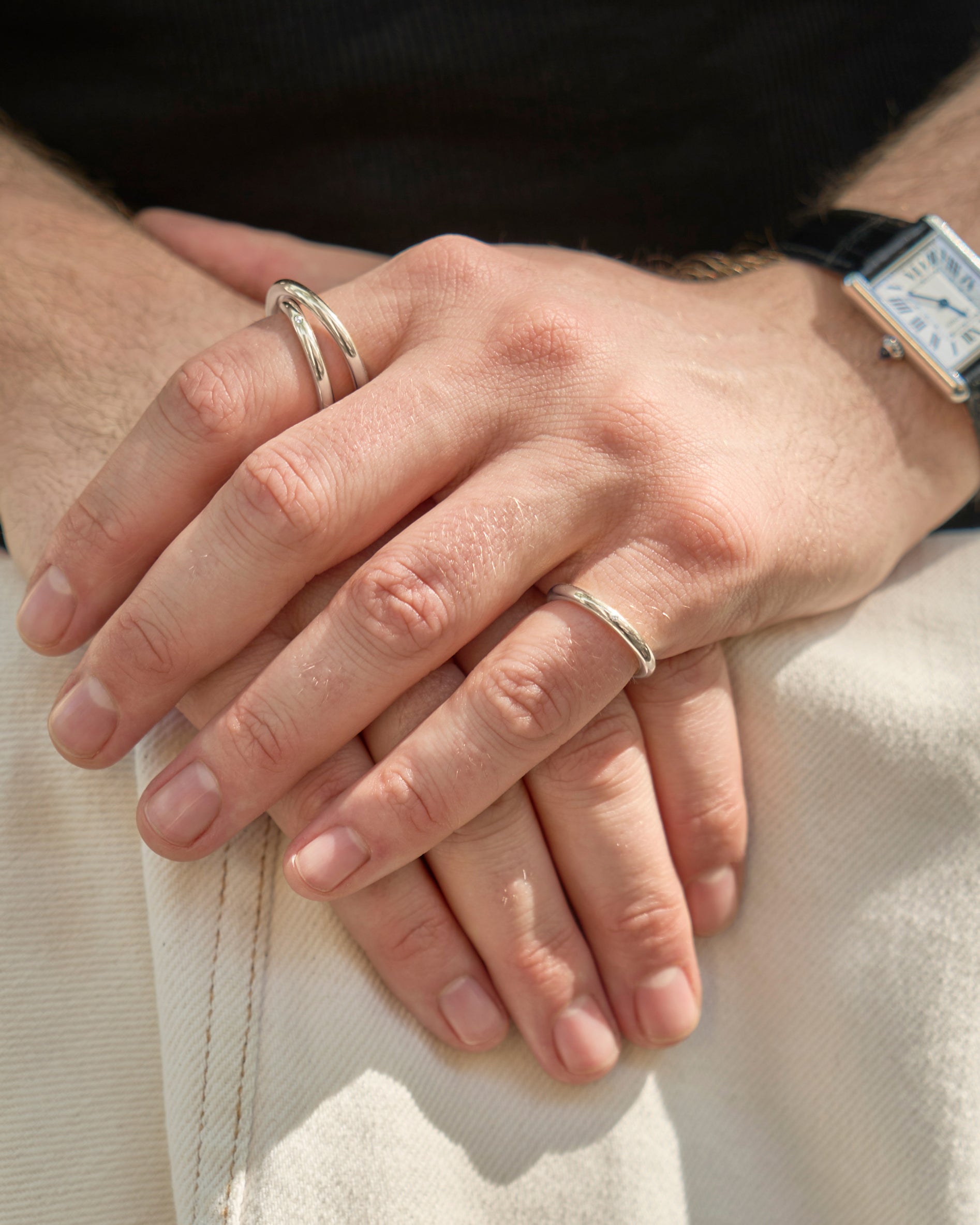 Bague double spirale or blanc 18 carats et diamant 3.0