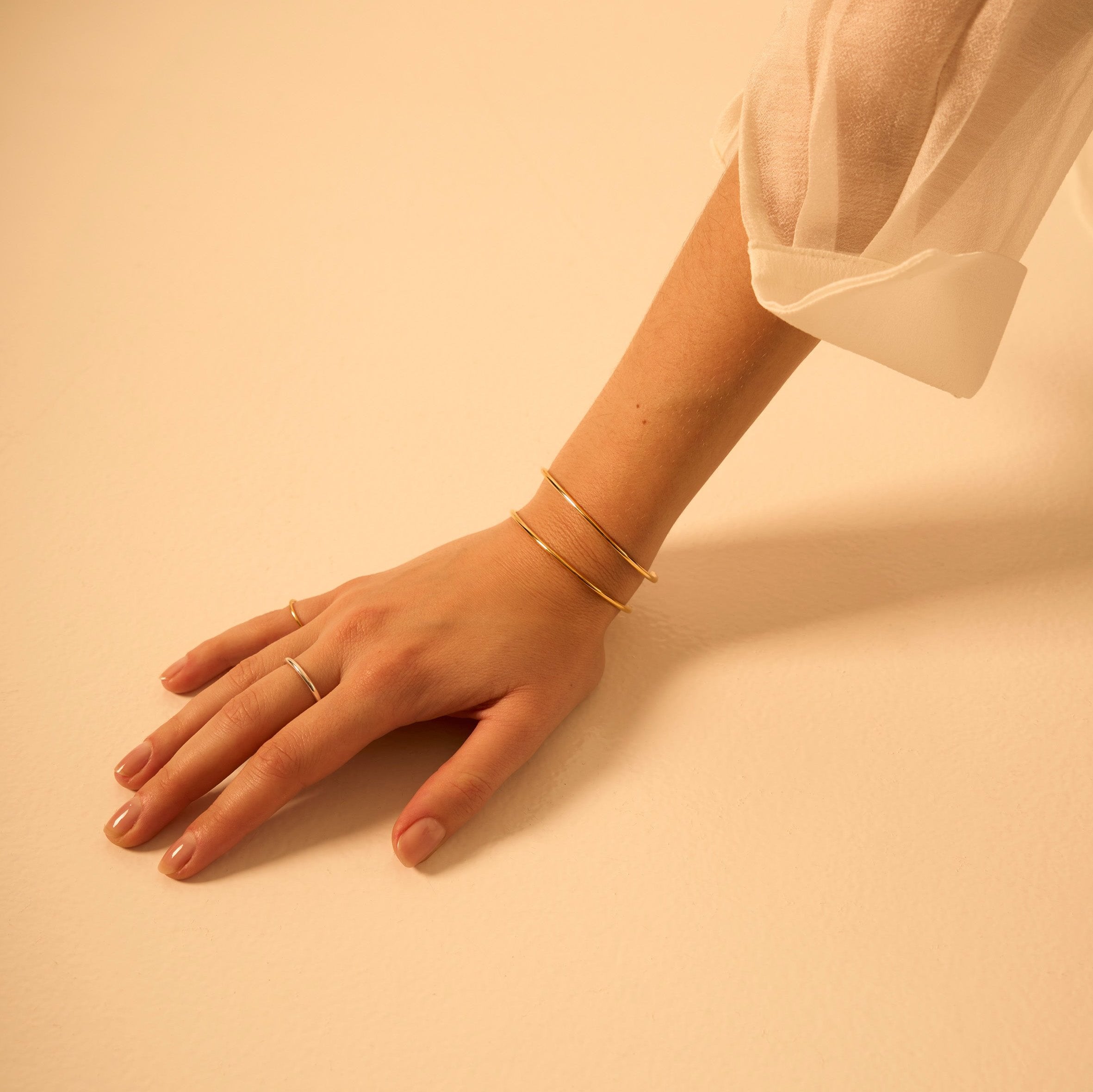 Duo of open bangles 2.0 vermeil