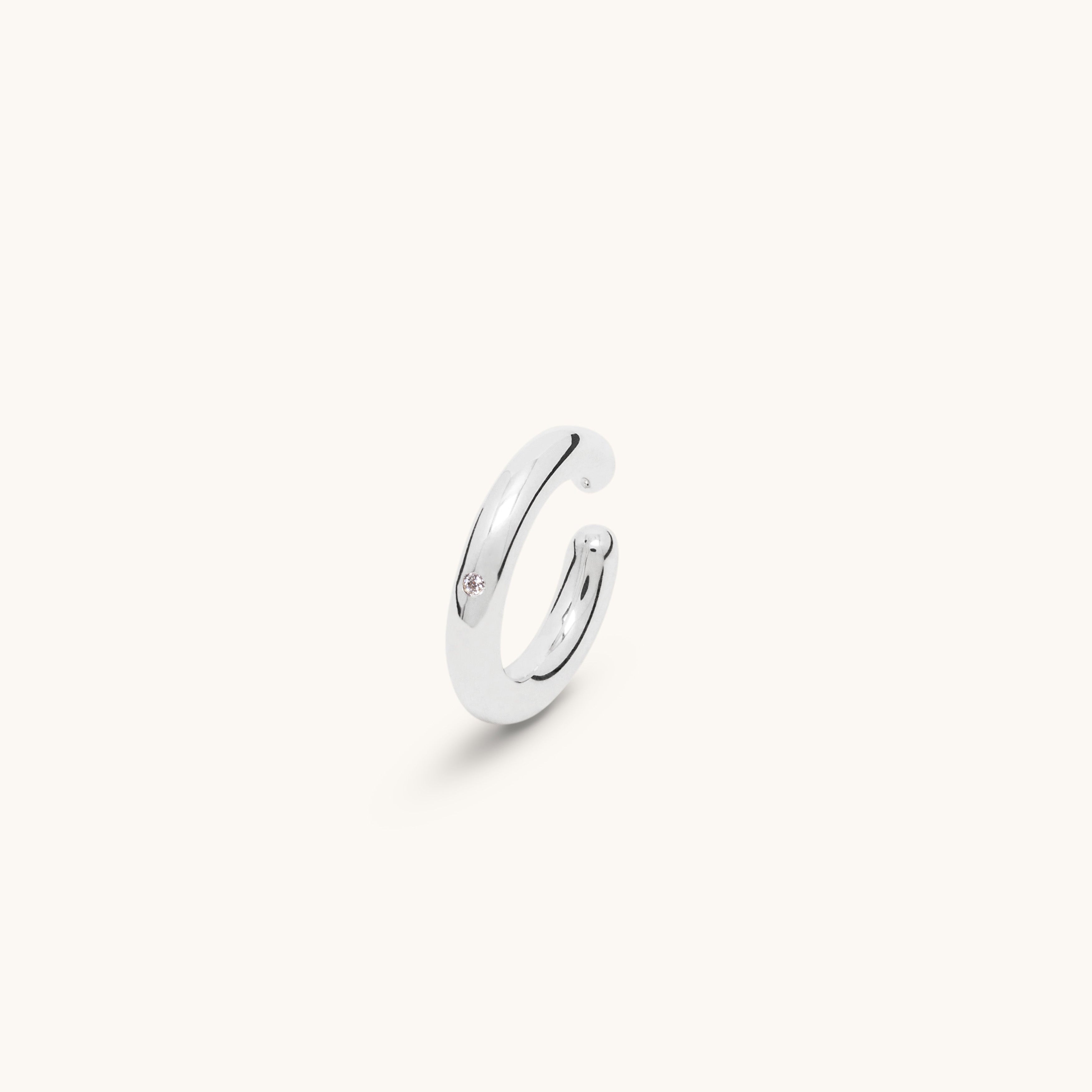 Earcuff 3.0 or blanc 18 carats et diamant