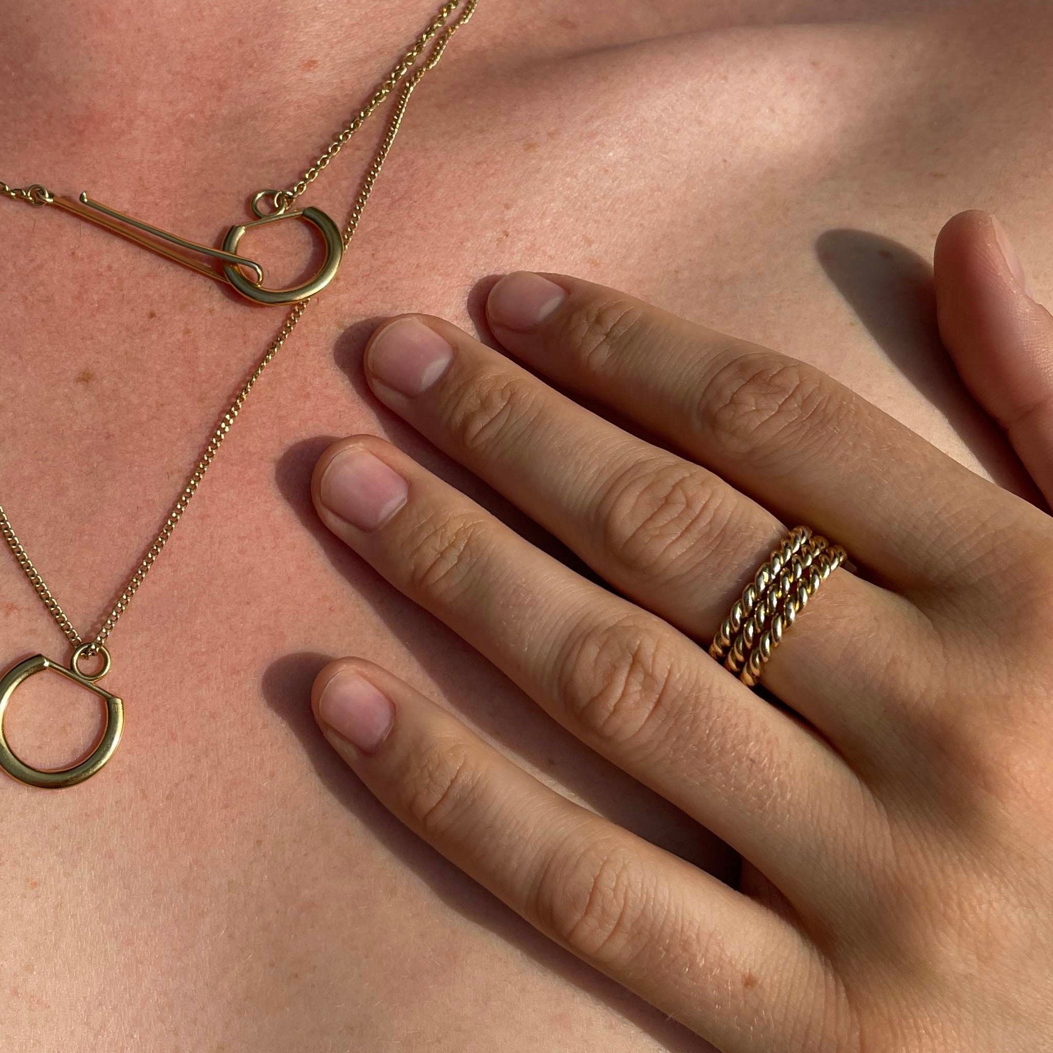 Trio of twisted rings 3.0 vermeil