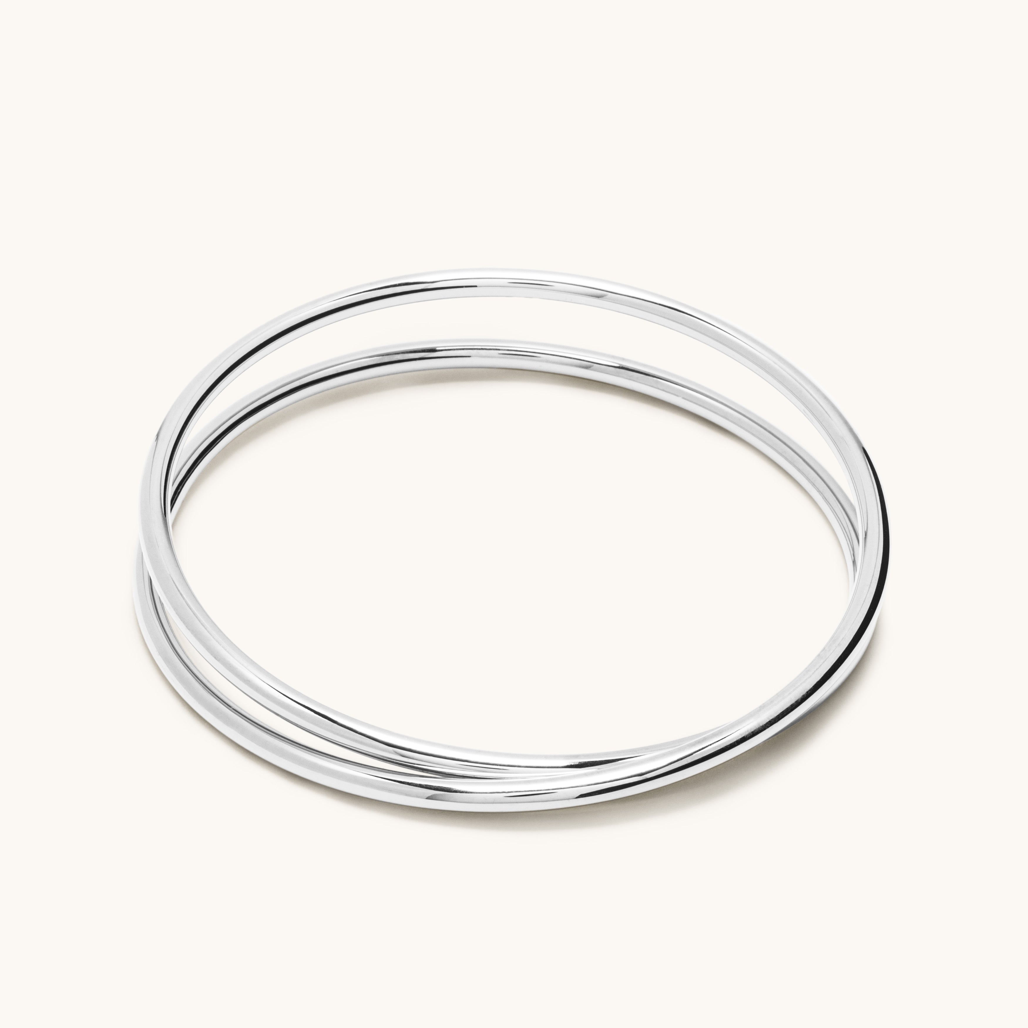 Closed silver spiral bangle 3.0