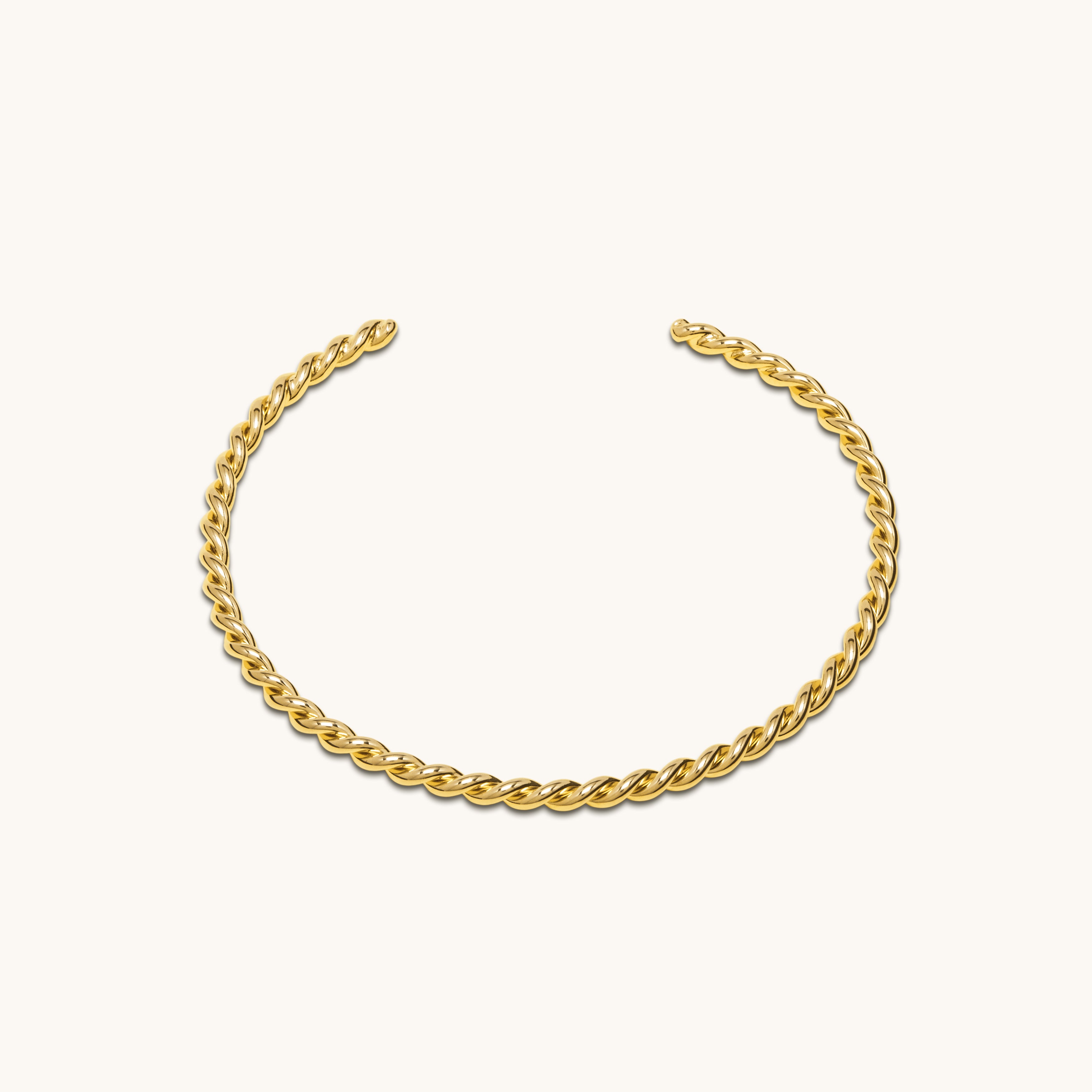 Jonc ouvert torsadé vermeil 3.0