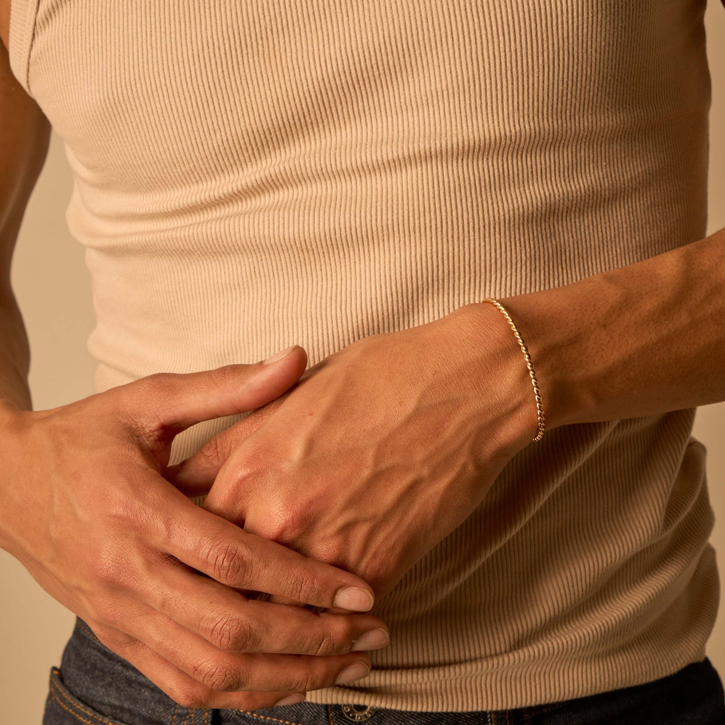 Jonc ouvert torsadé vermeil 3.0