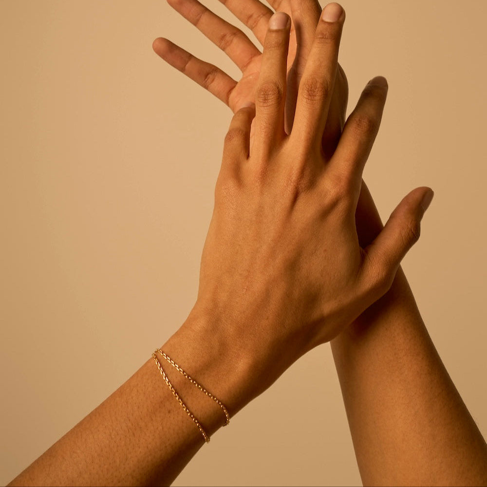 Bracelet chaîne forçat or jaune - double tour