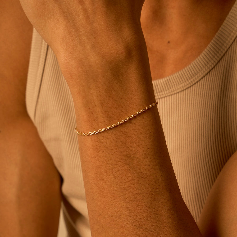 Bracelet chaîne forçat or rose