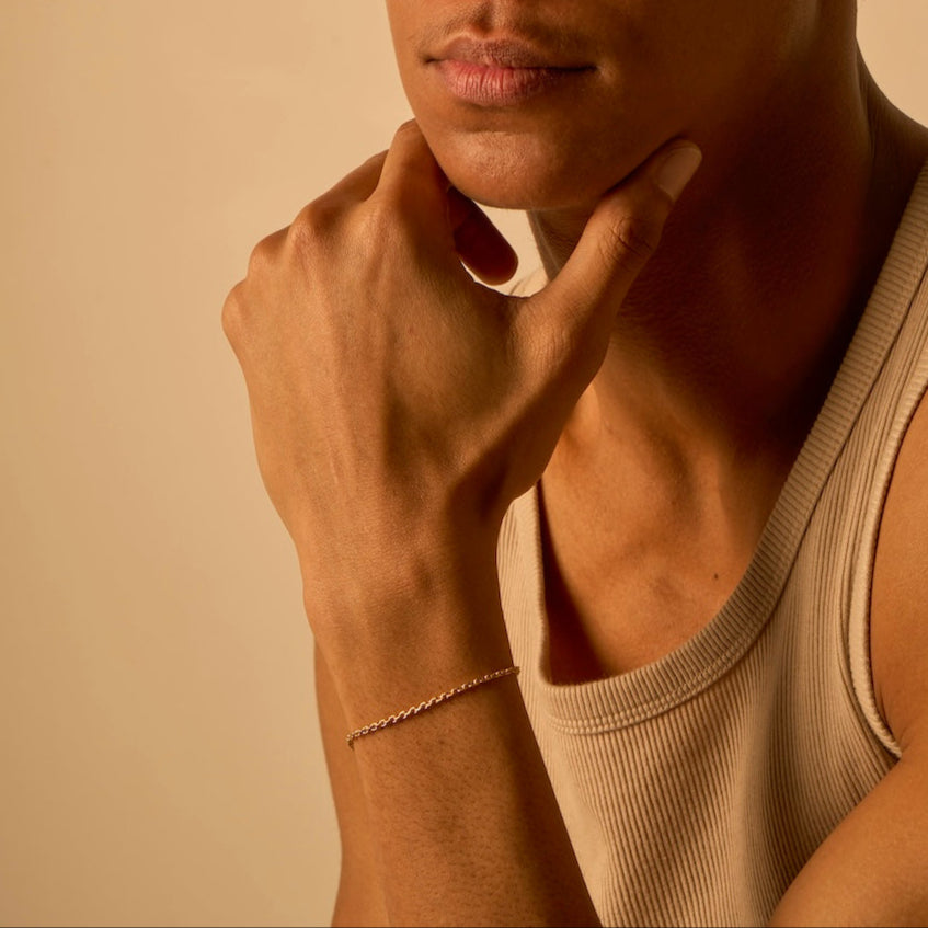 Rose gold chain bracelet