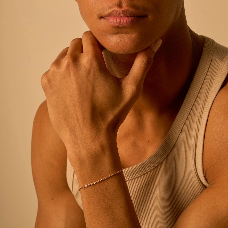 Bracelet chaîne forçat vermeil