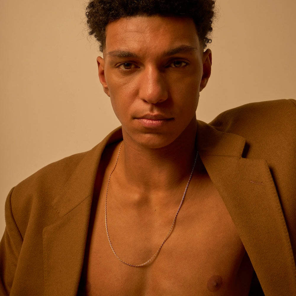 Rose gold forced neck chain