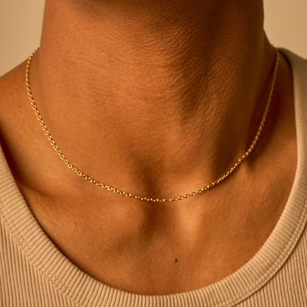 Rose gold forced neck chain