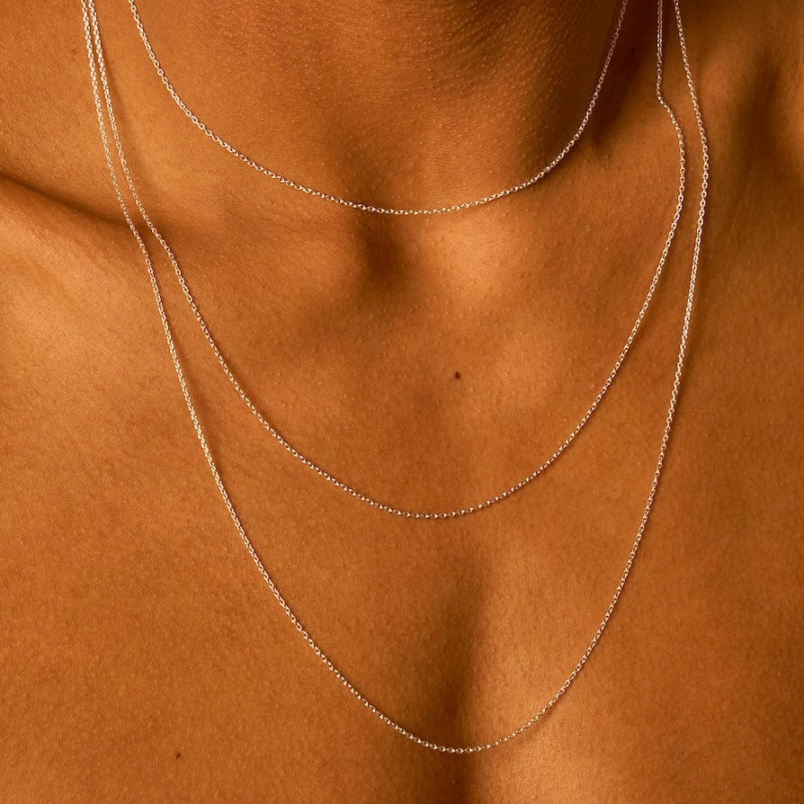 Ultra-thin silver neck chain
