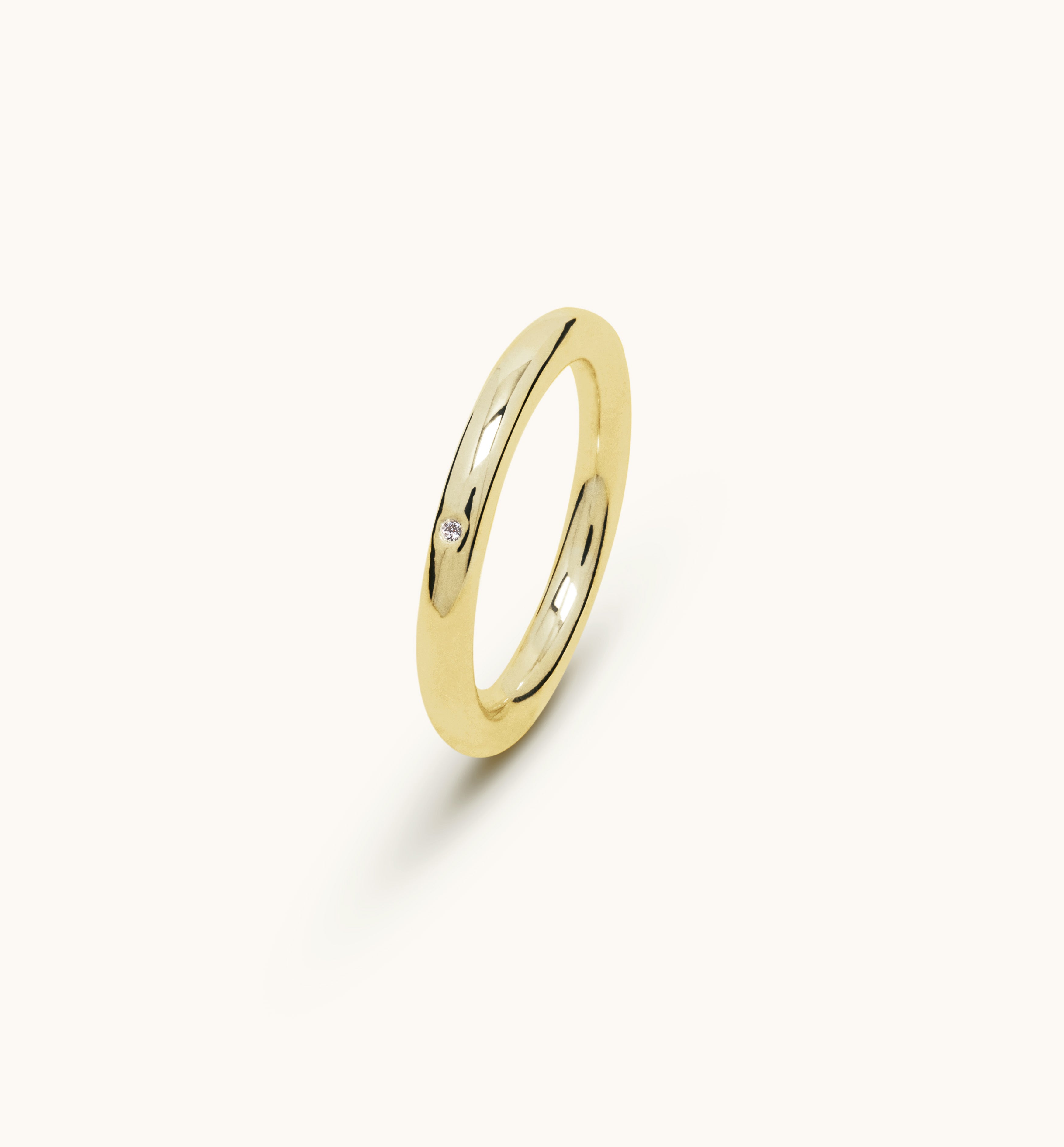 Anneau or jaune 18 carats et diamant 3.0