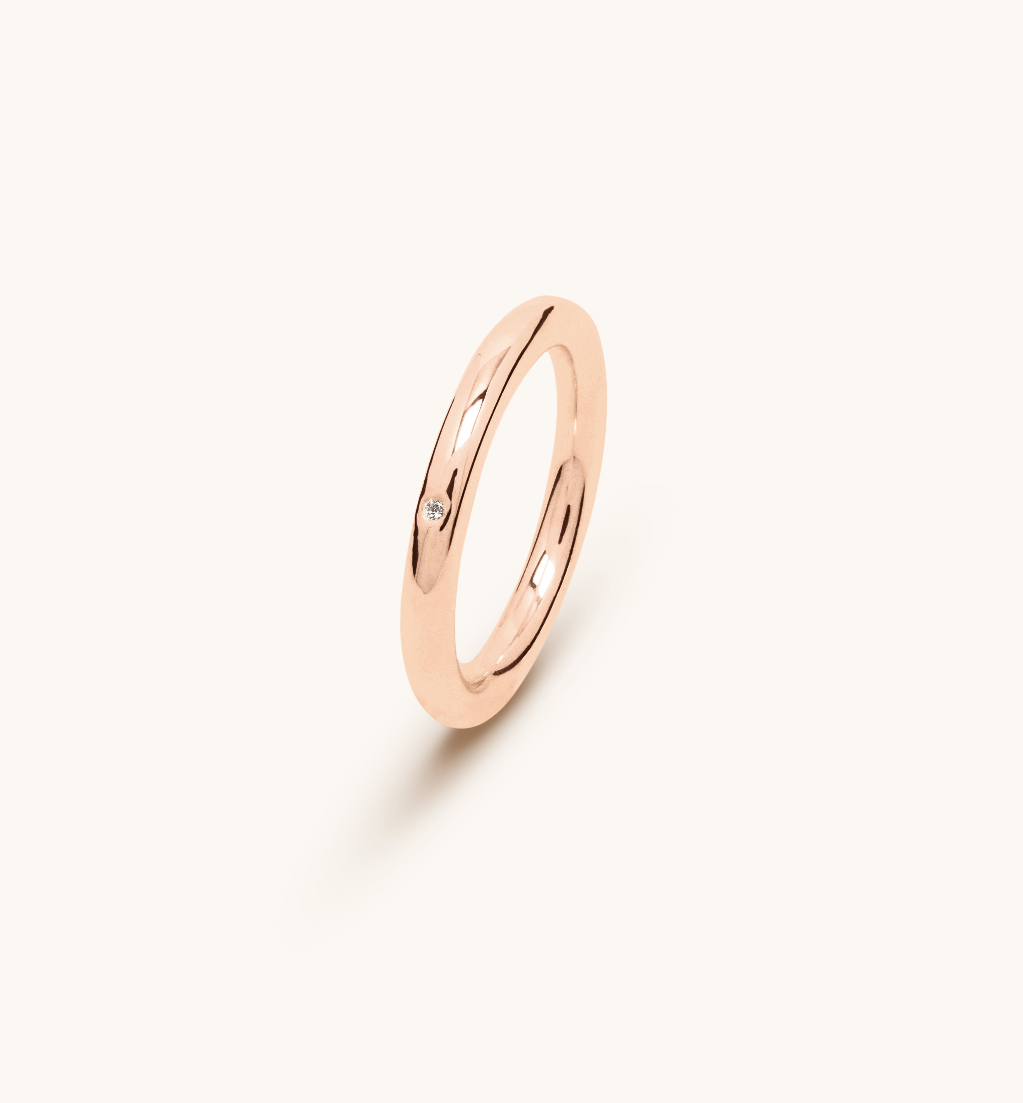 Anneau or rose 18 carats et diamant 3.0