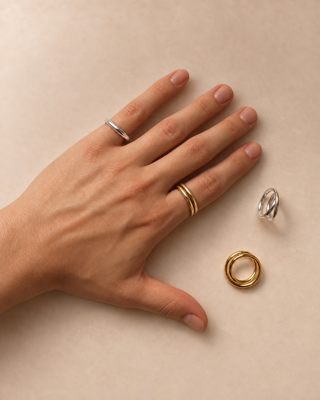 Bague triple spirale vermeil 3.0