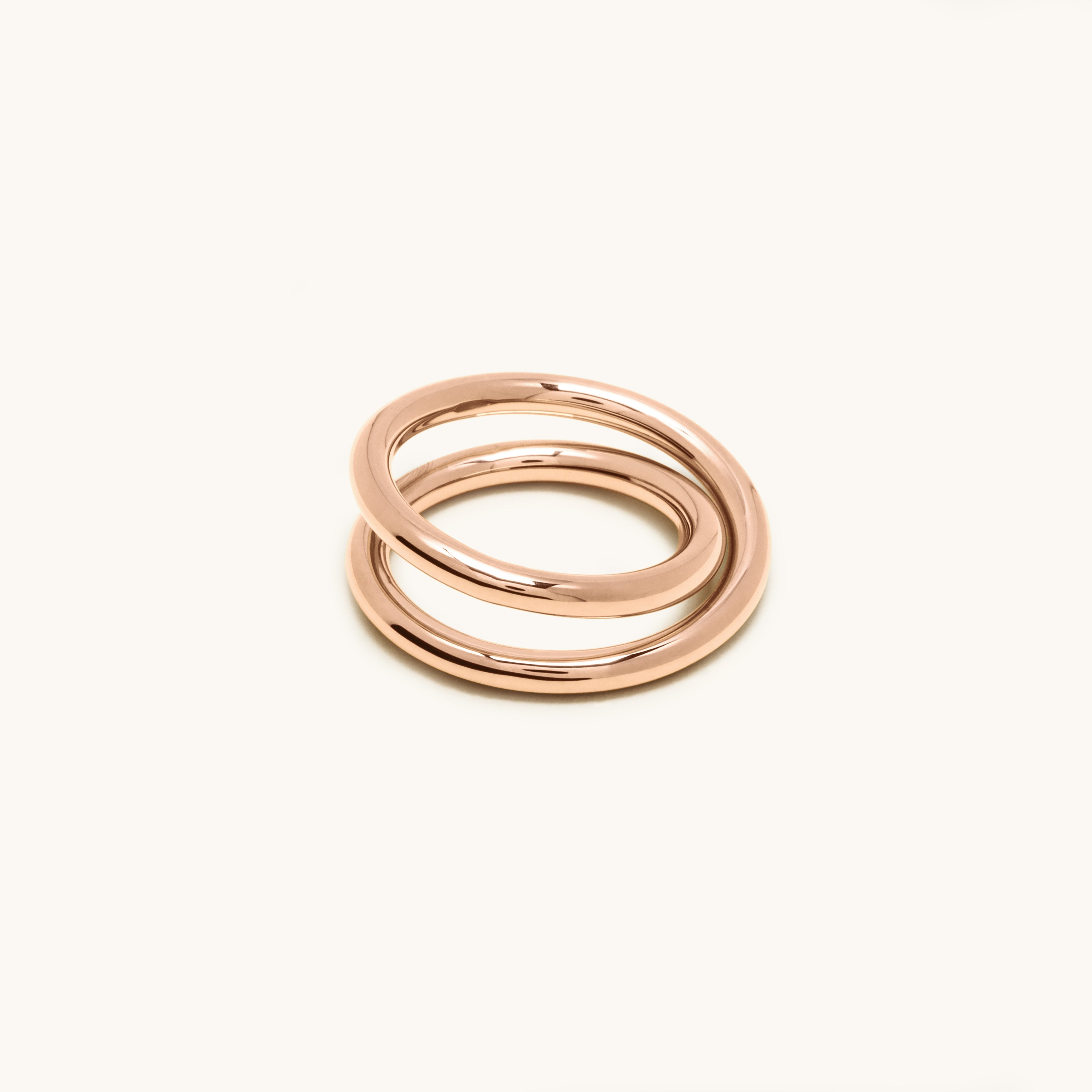 Rose gold double spiral ring 3.0 