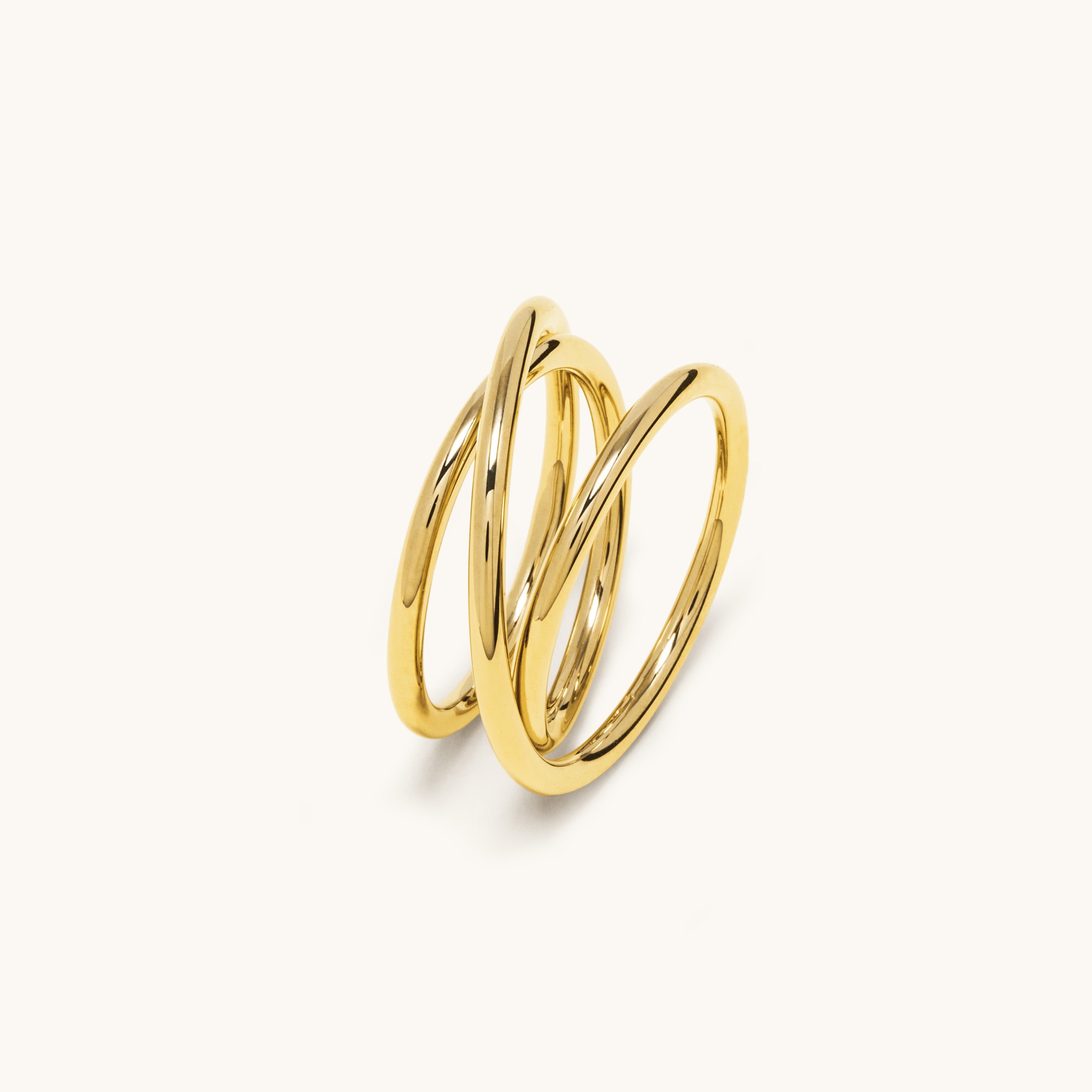 Yellow gold triple spiral ring 2.0 