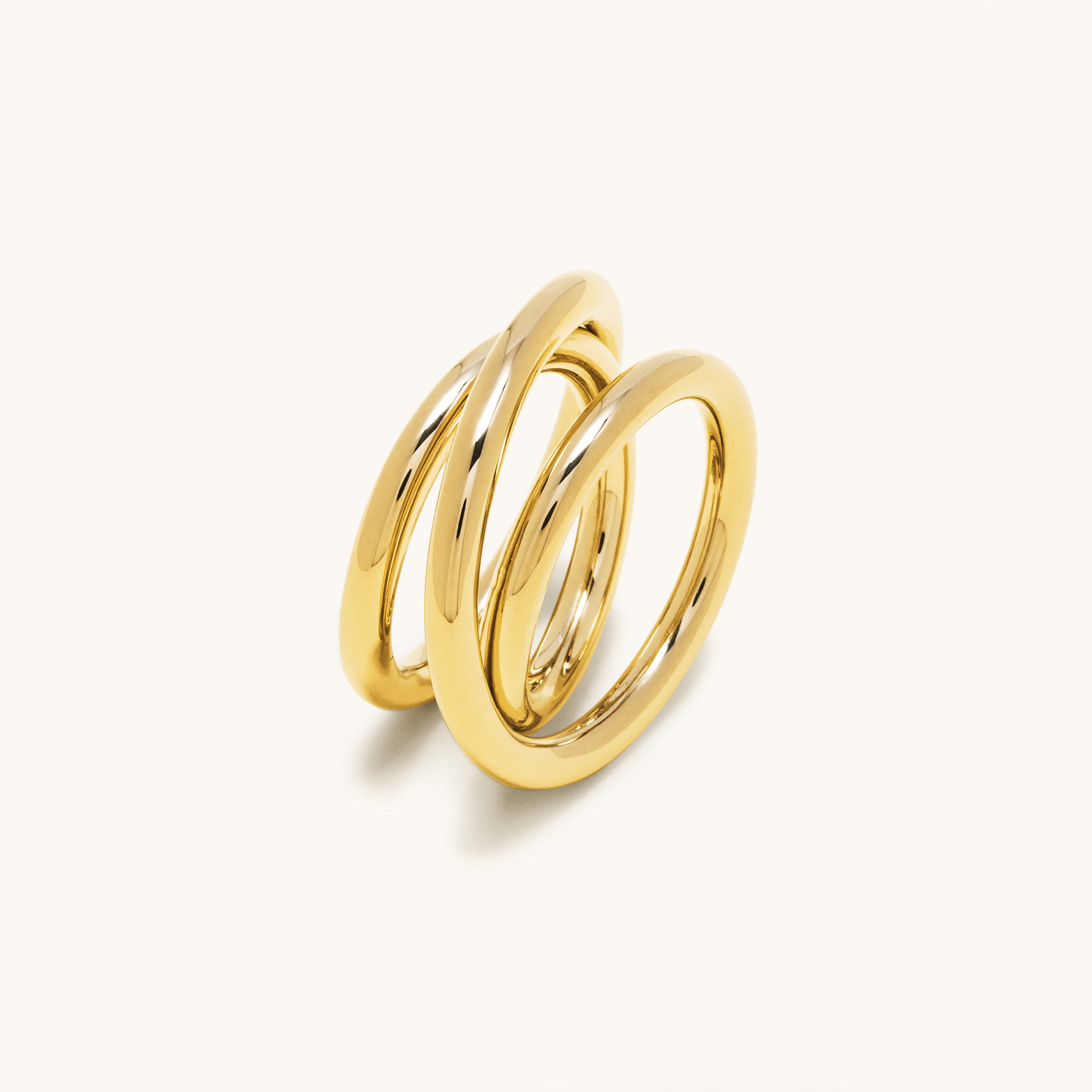 Triple spiral ring in yellow gold 3.0 