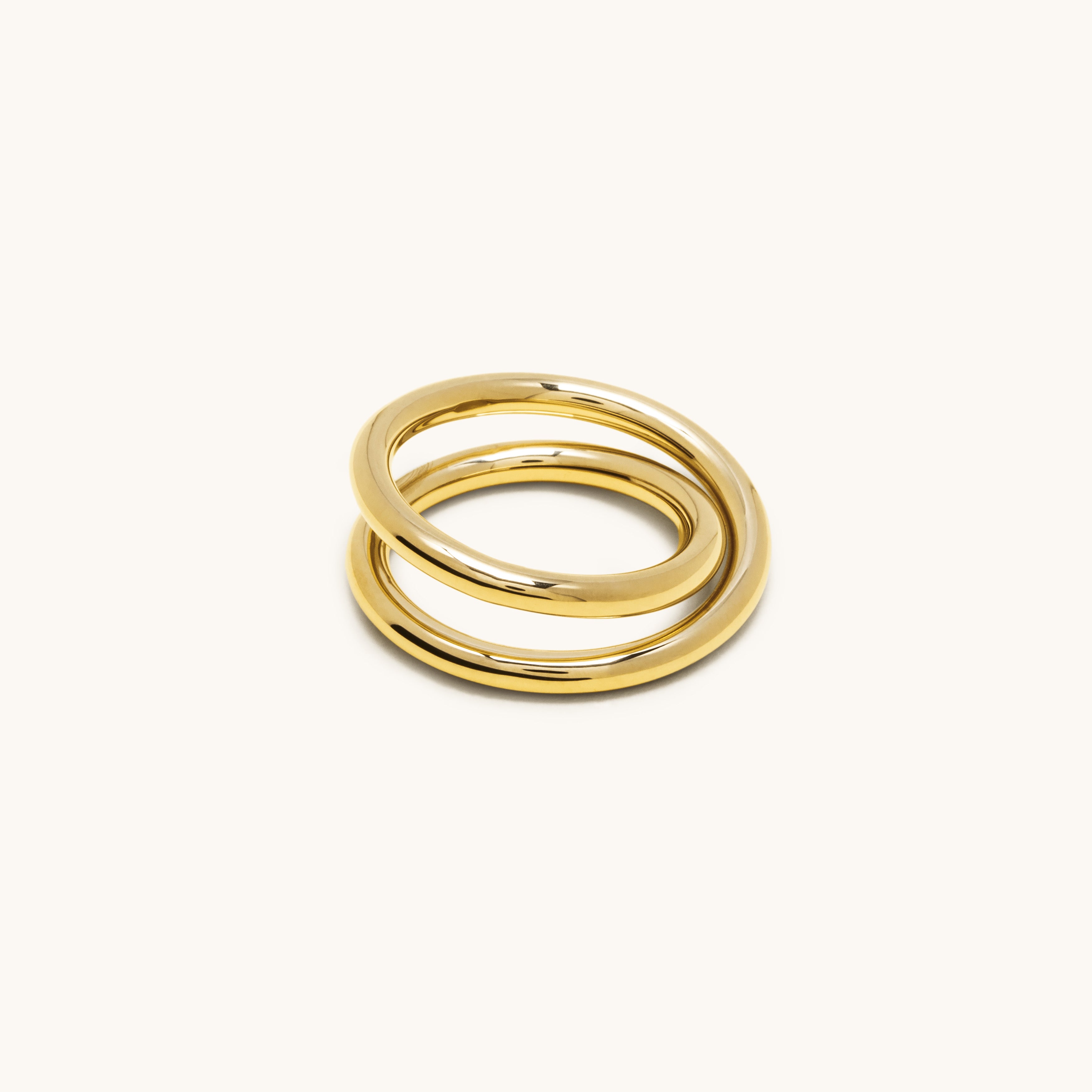 Bague double spirale or jaune 3.0