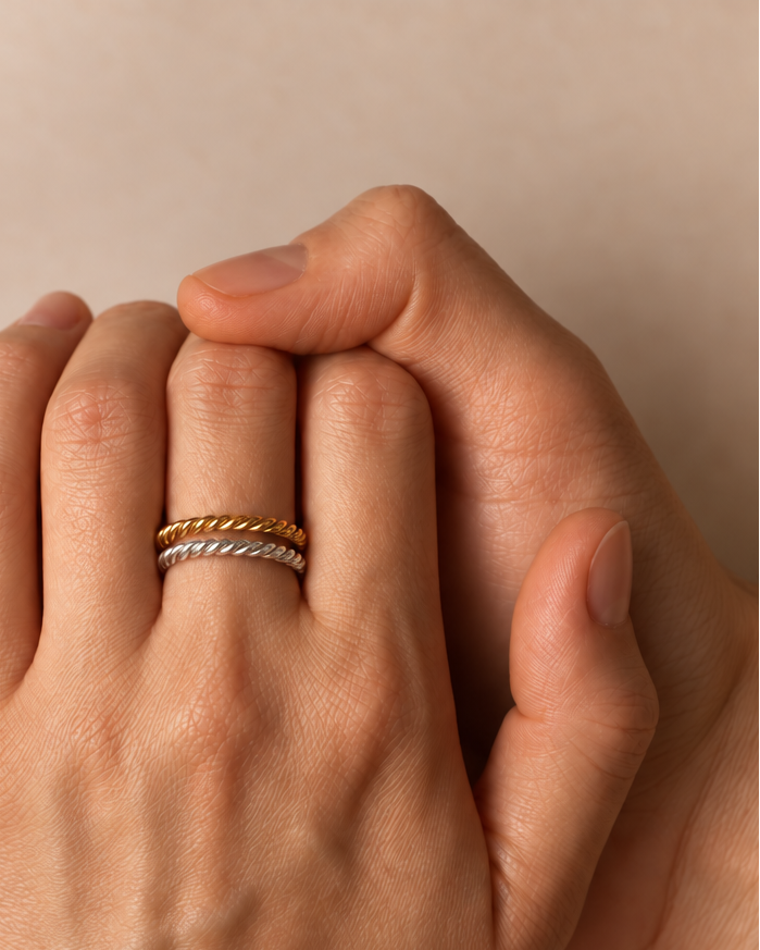 3.0 twisted ring - gold vermeil