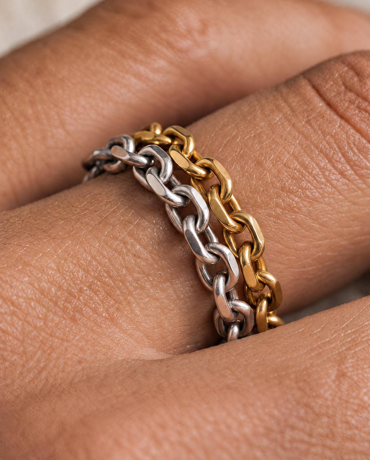 Chain ring - gold vermeil