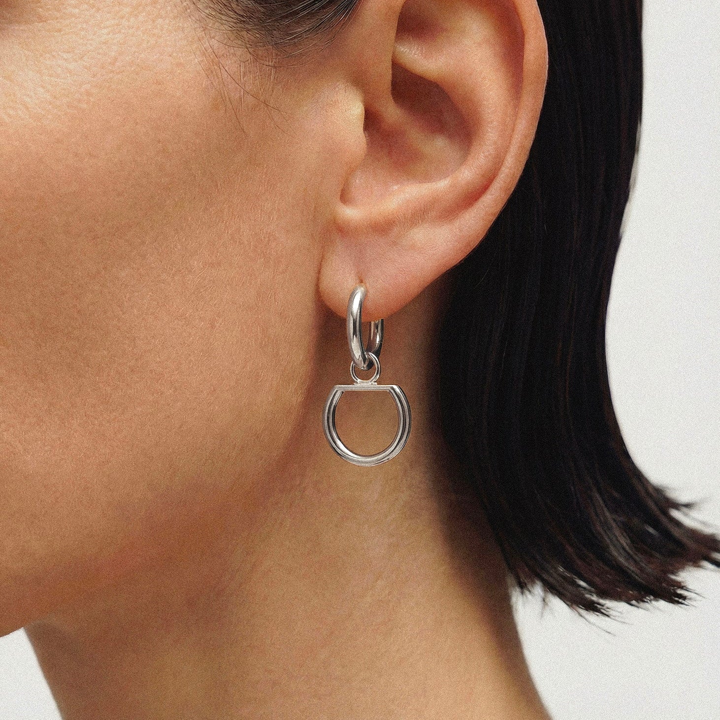 Mini gousset argent | Boucle d'oreille