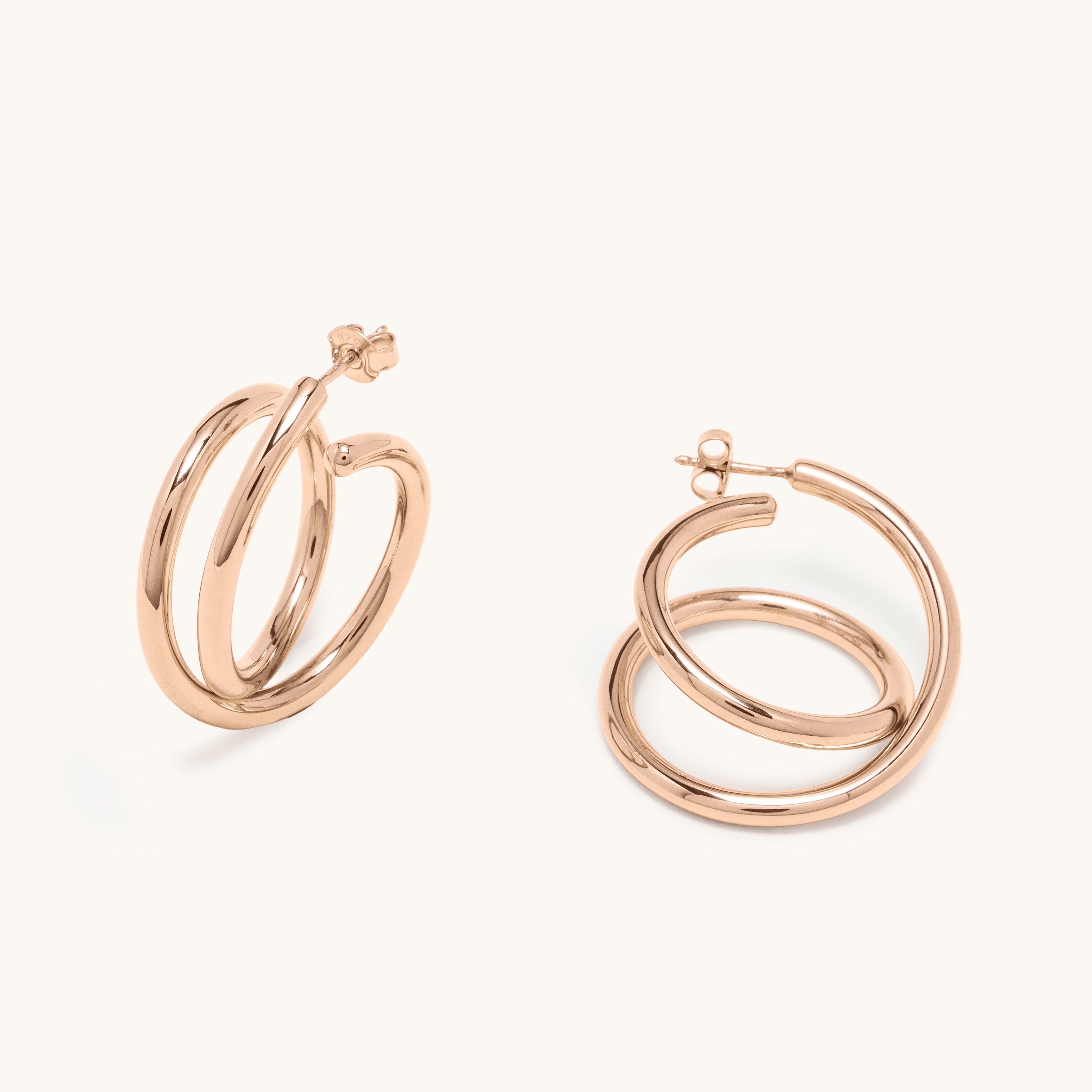 Maxi spirale or rose 3.0 | Boucle d'oreille