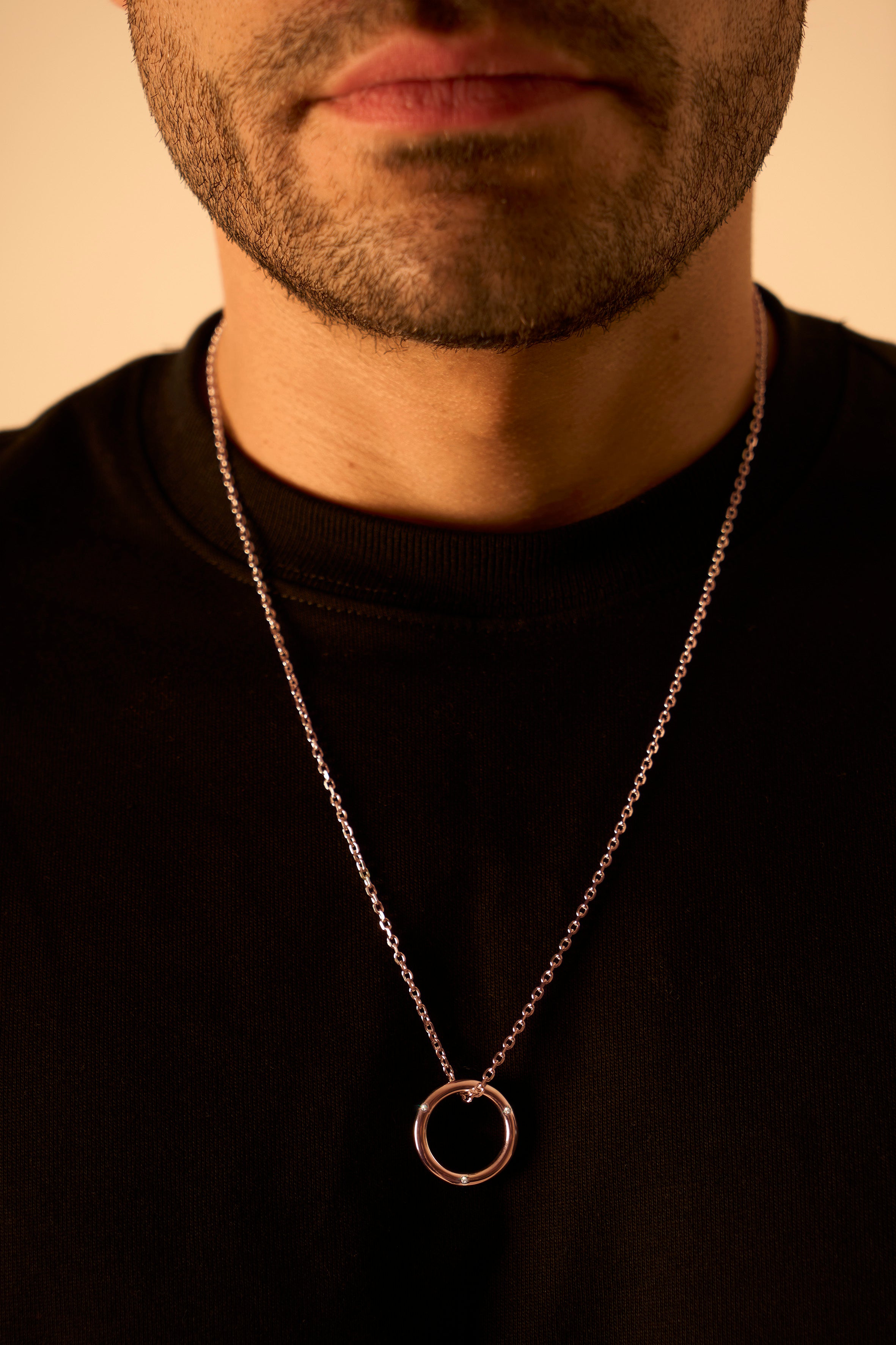 Pendentif anneau 3.0 or rose 18 carats et diamants