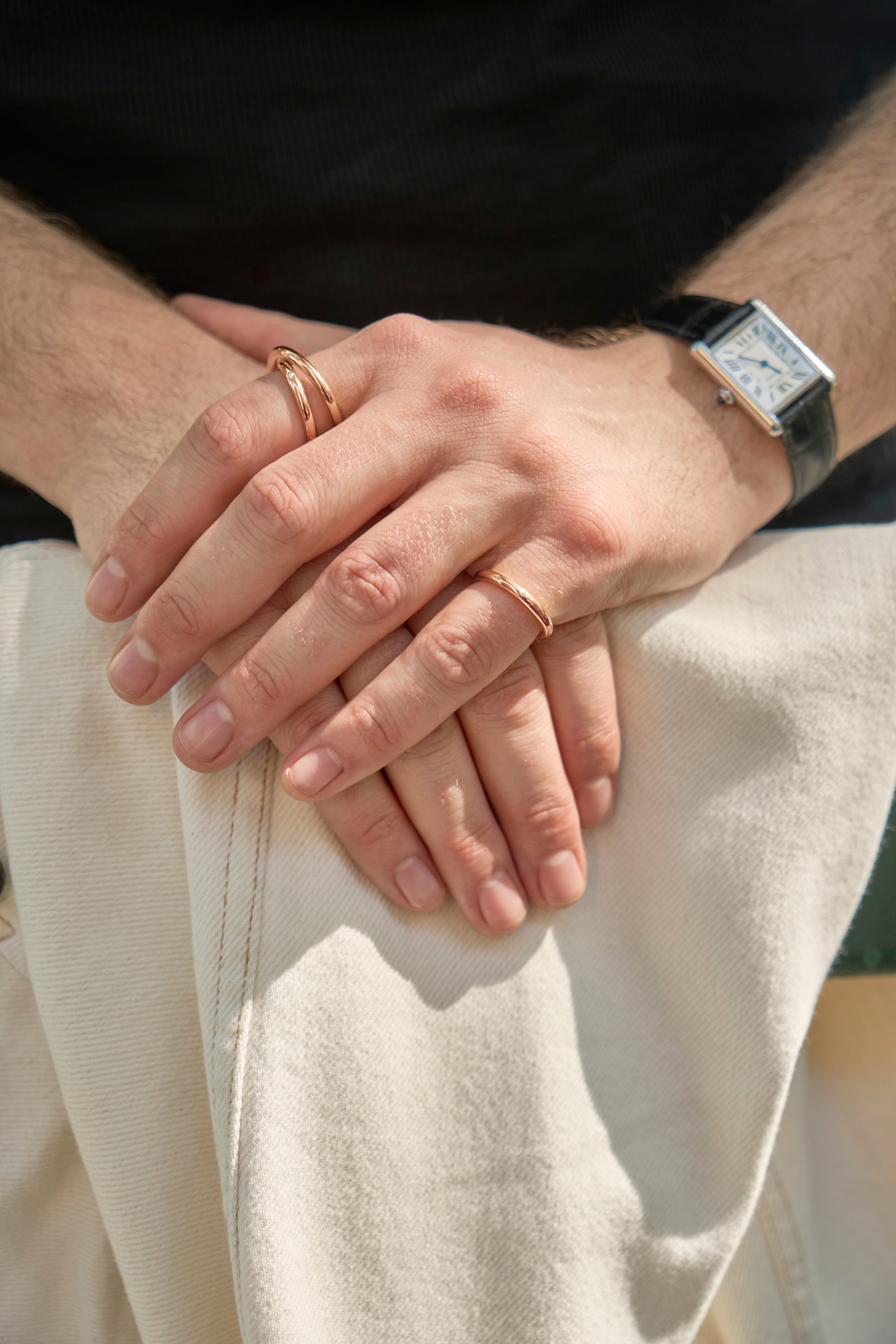 Bague double spirale or rose 18 carats et diamant 3.0