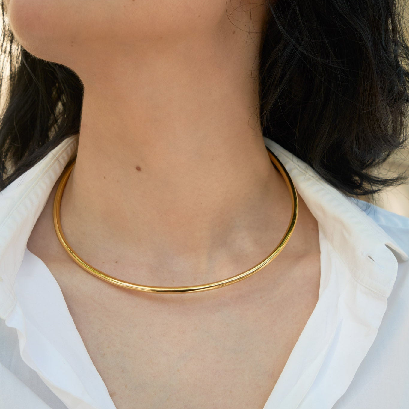 Jonc de cou 4.0 or rose