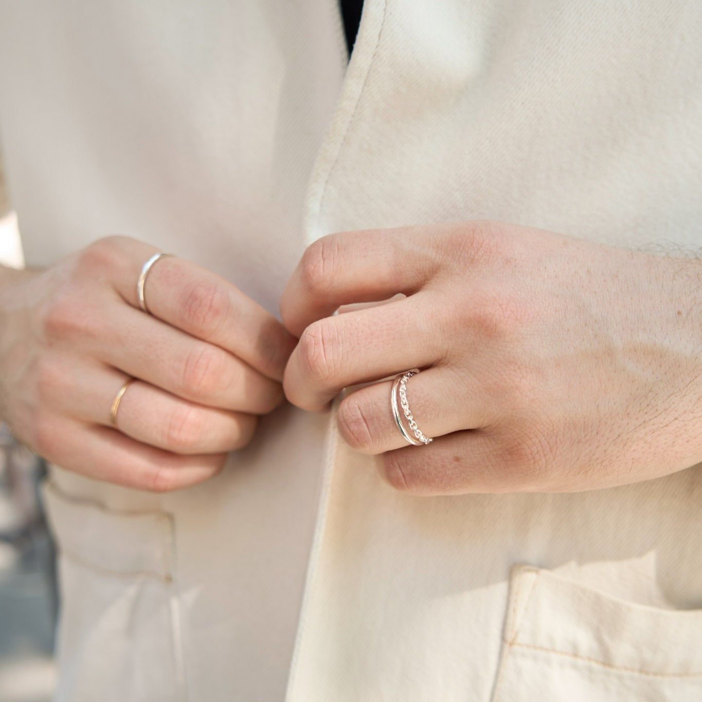 Chain ring - sterling silver