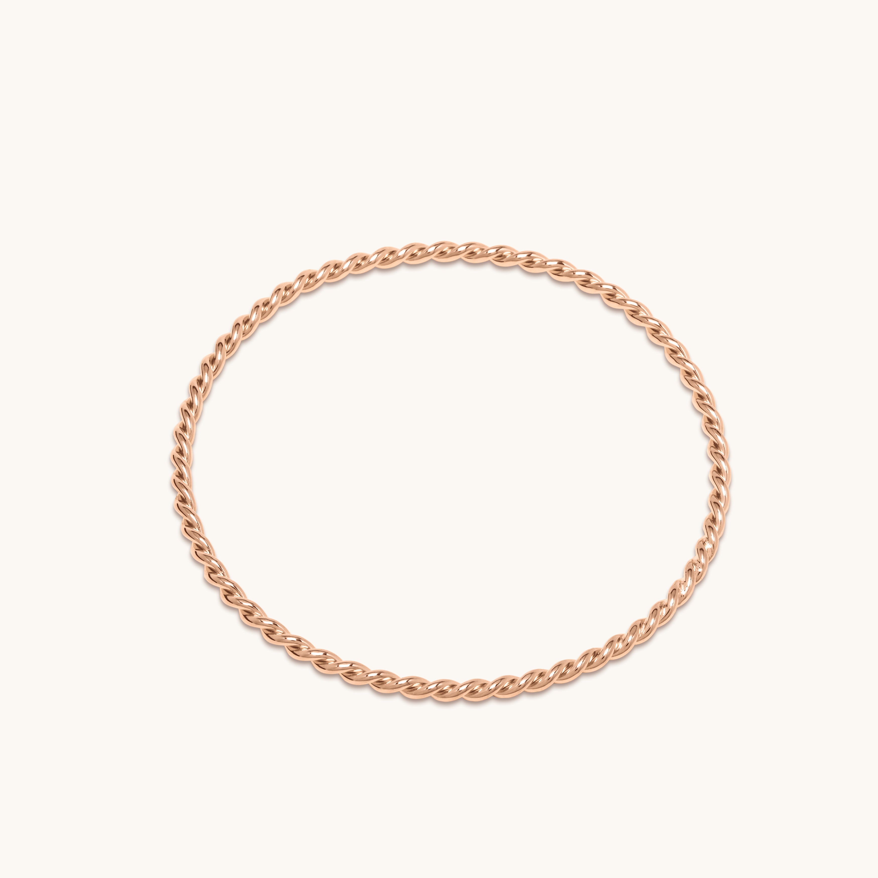 Jonc fermé torsadé or rose 3.0