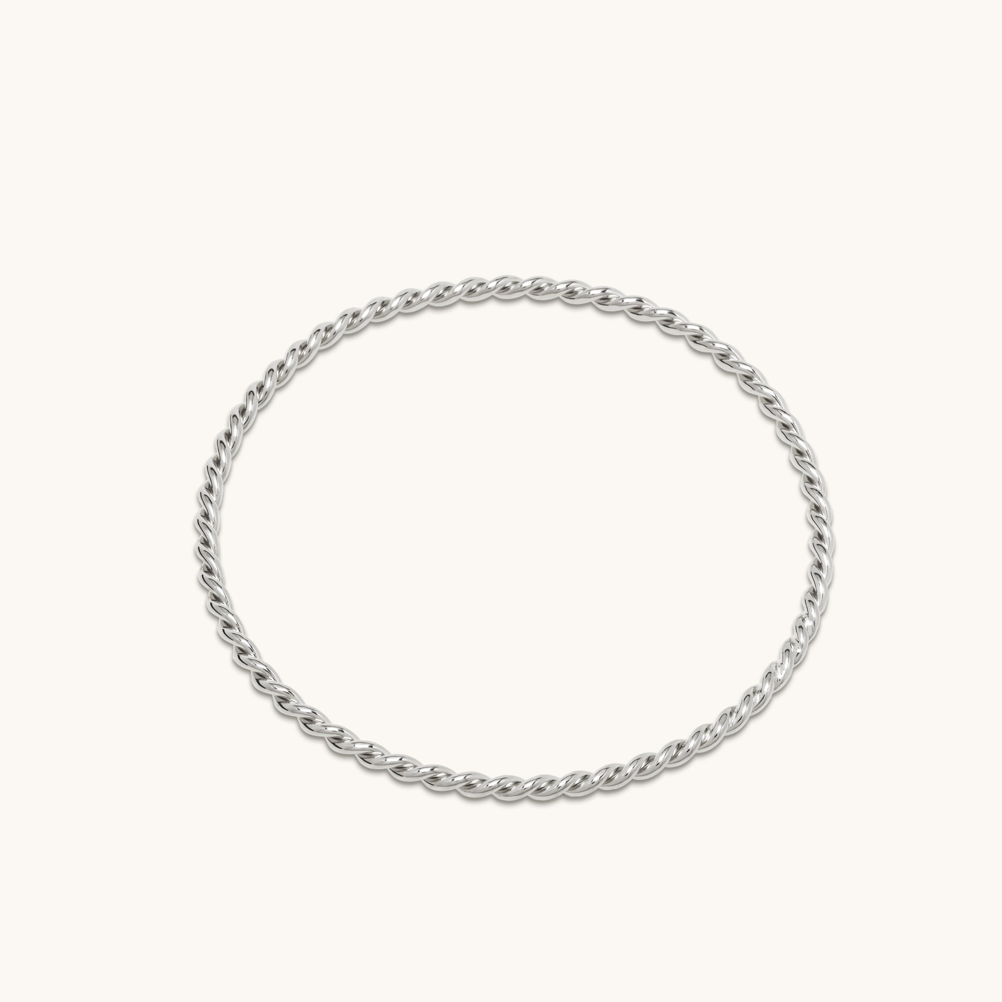 Jonc fermé torsadé argent 3.0