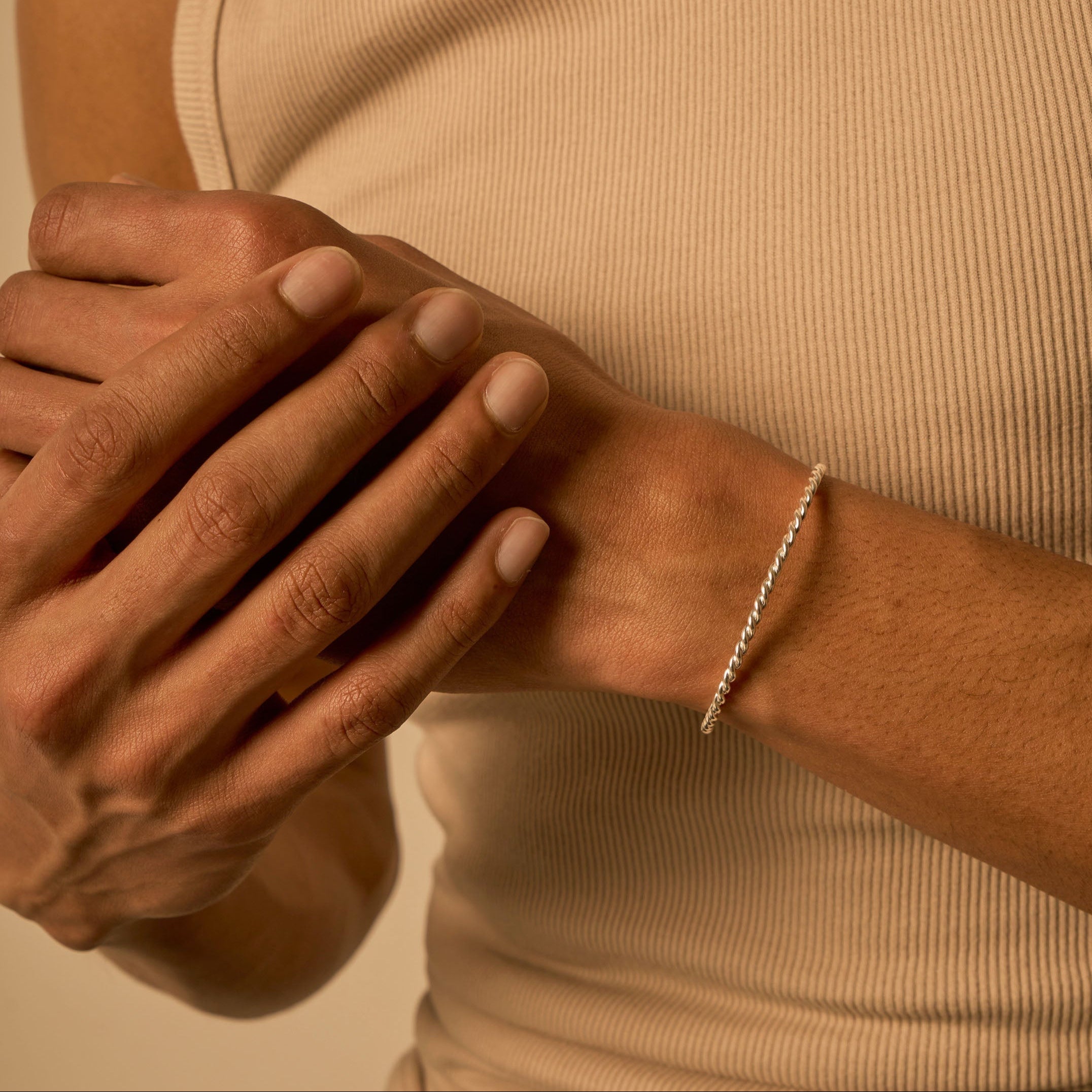 Jonc ouvert torsadé 3.0 argent