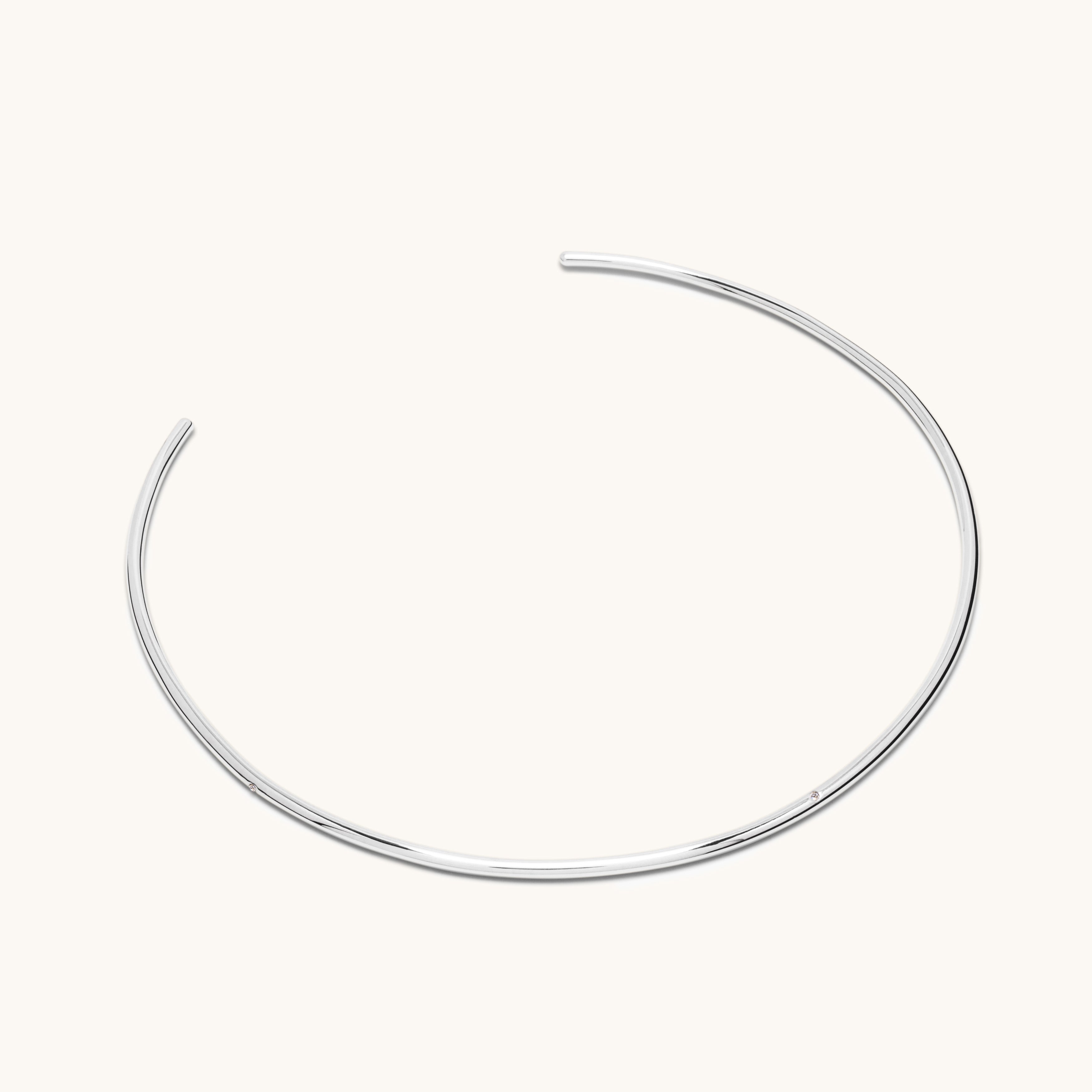 Jonc de cou 3.0 argent et diamants