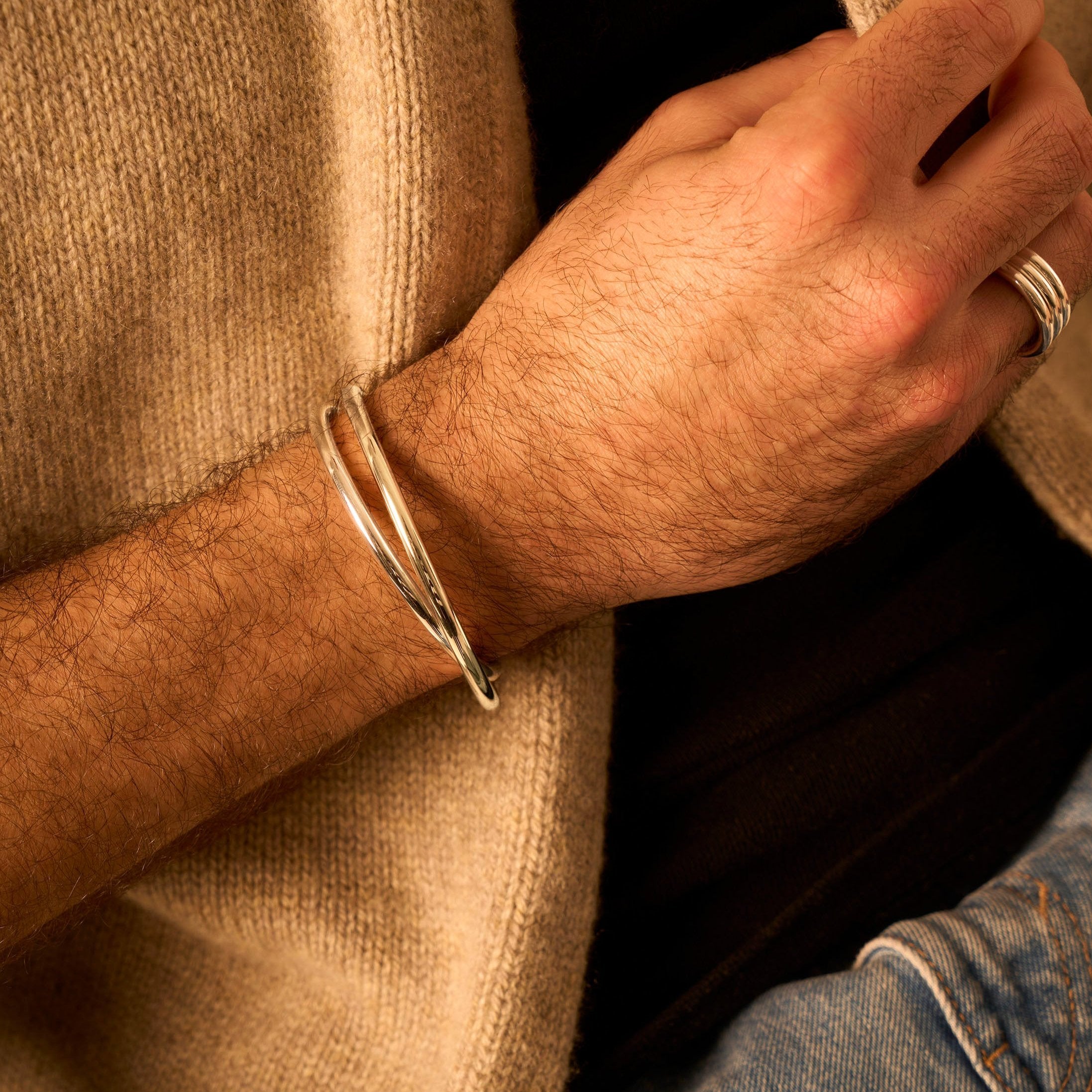 Jonc ouvert or blanc 4.0