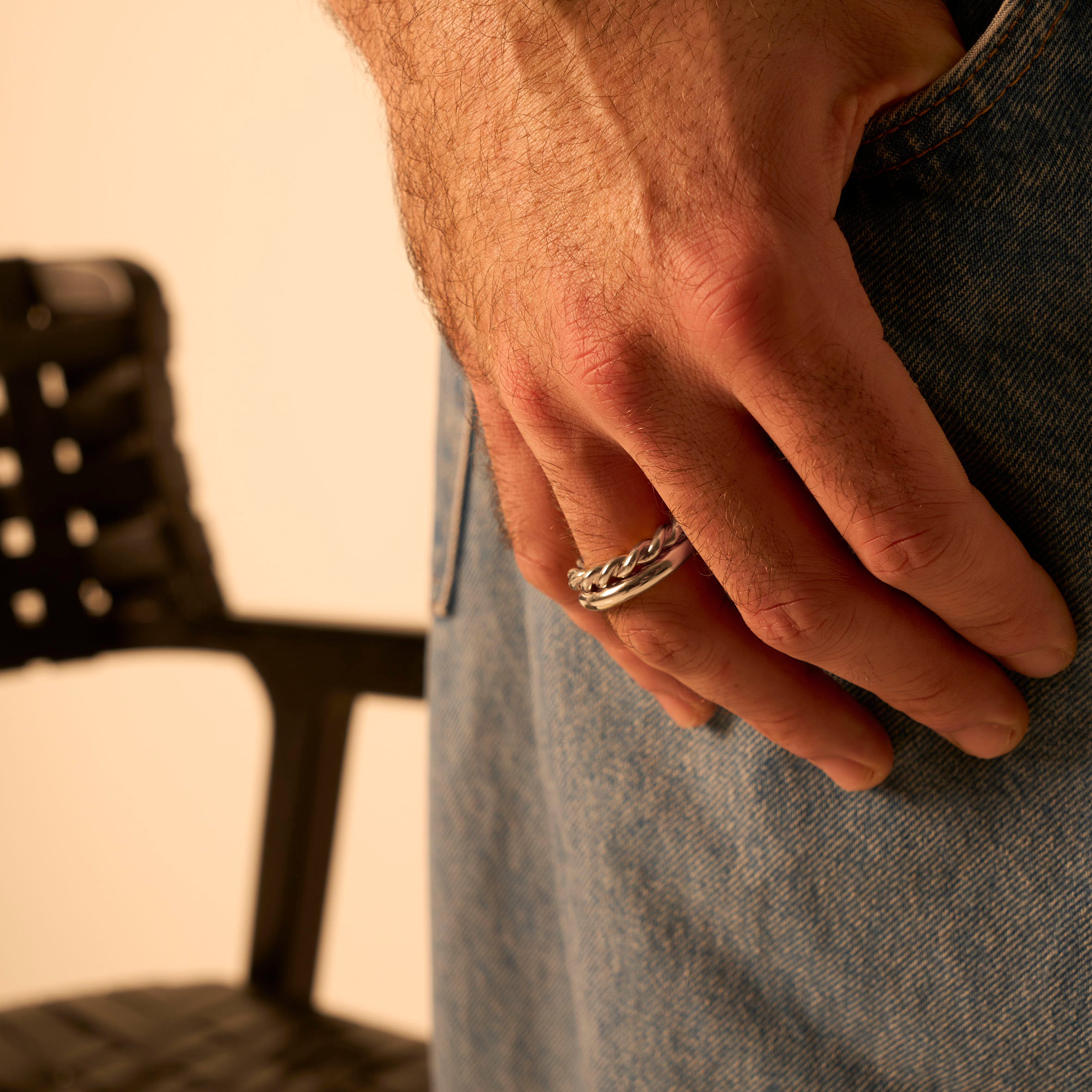 Bague torsadée argent 4.0