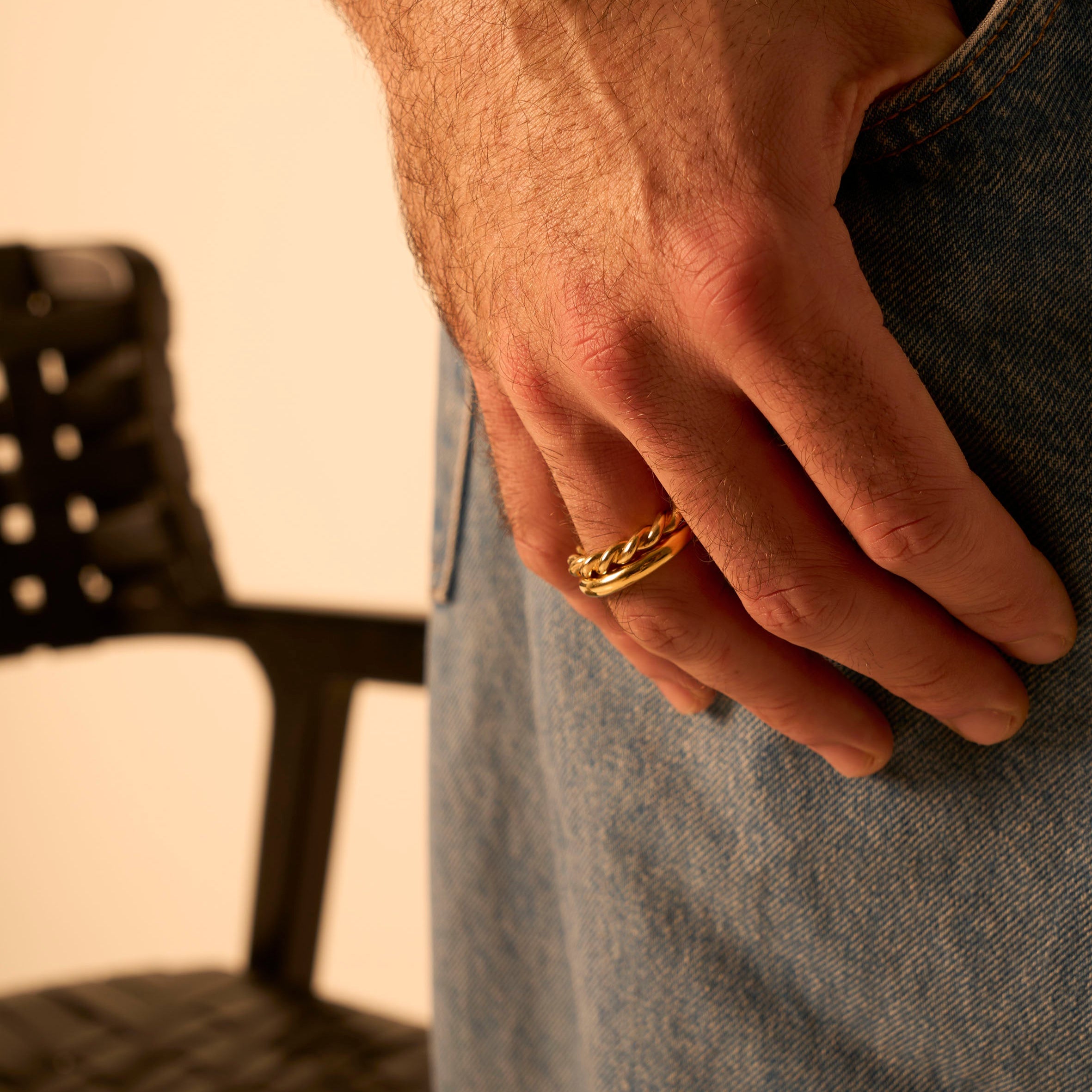 Bague torsadée or rose 4.0