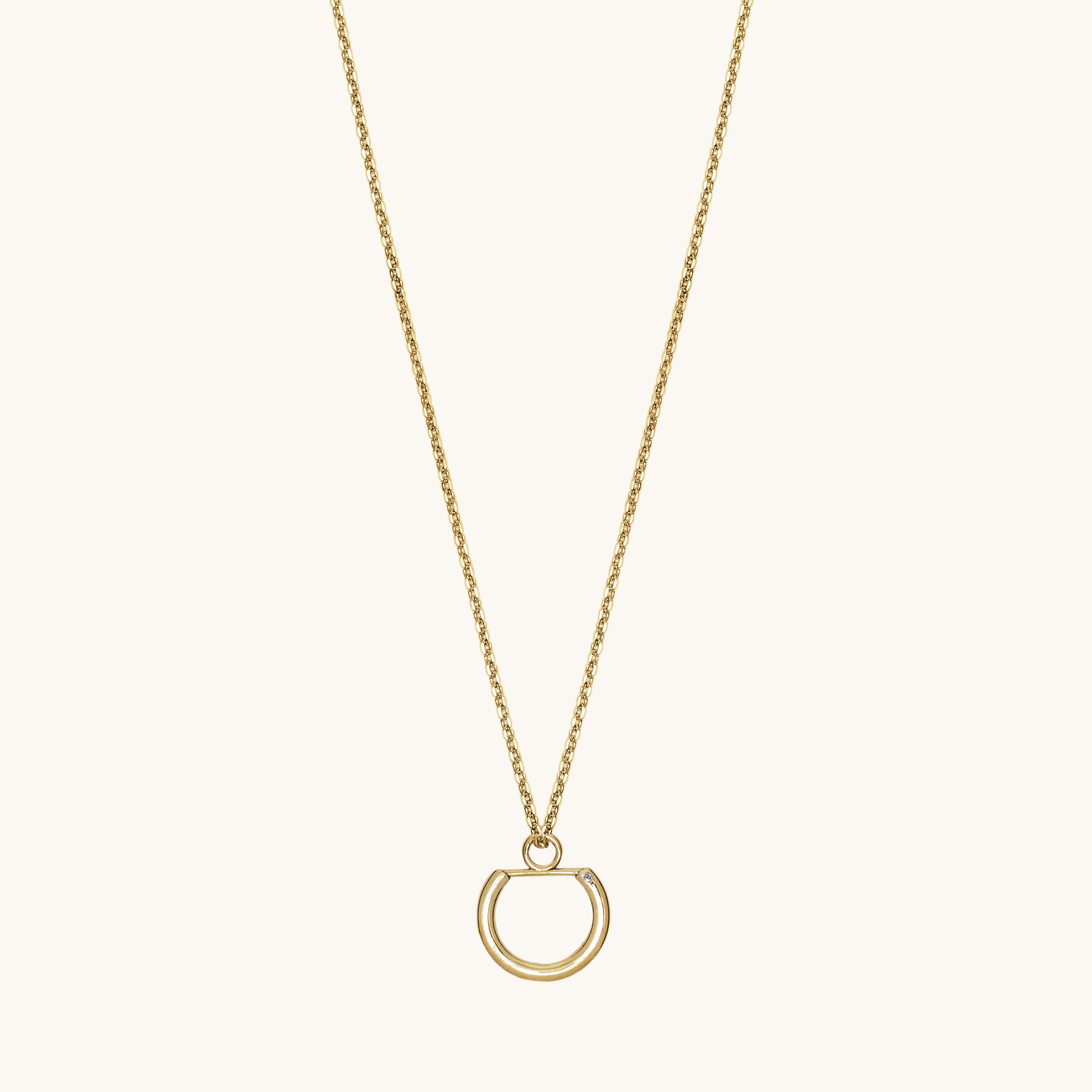 Pendentif anneau gousset vermeil et diamant