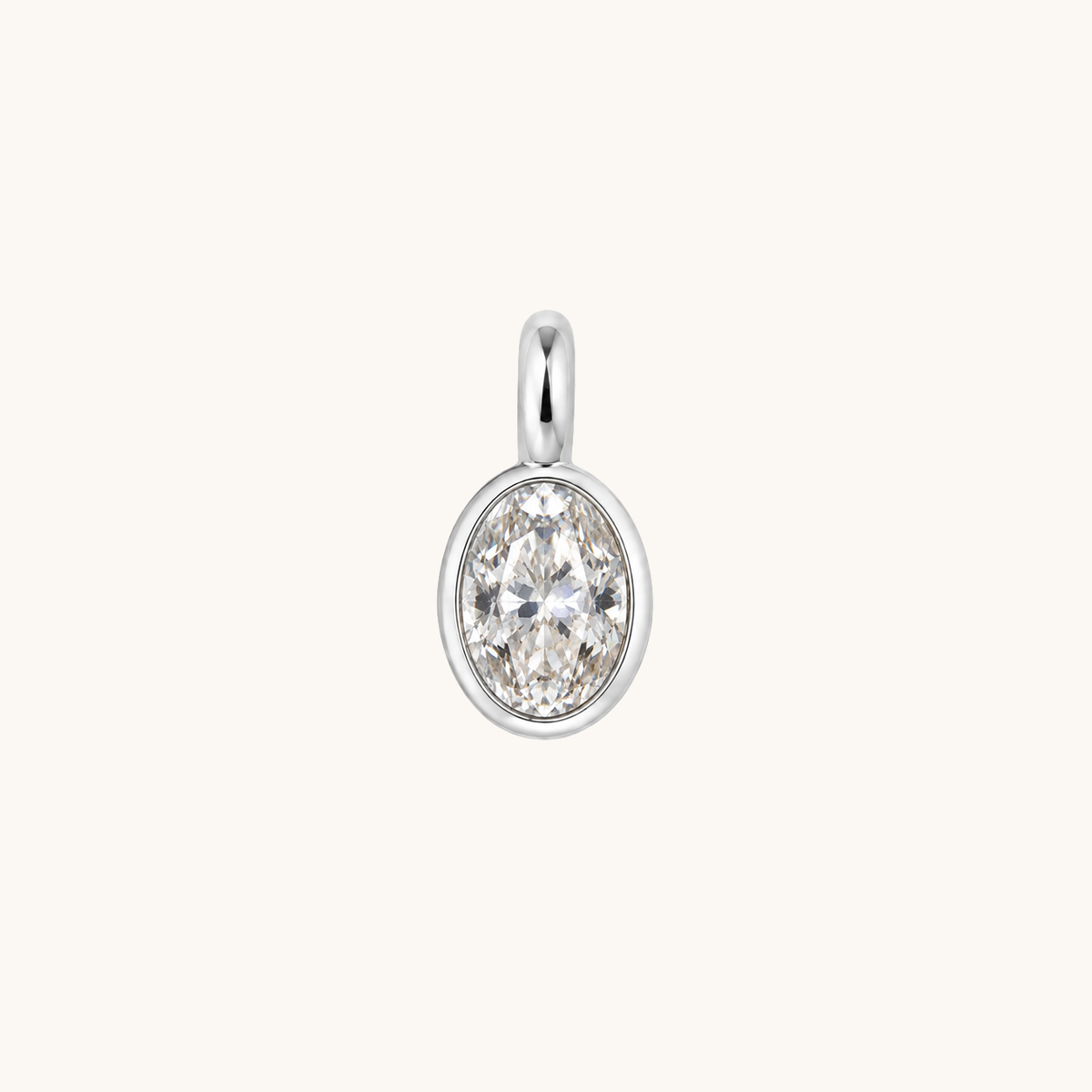 Pendentif ovale argent et diamant